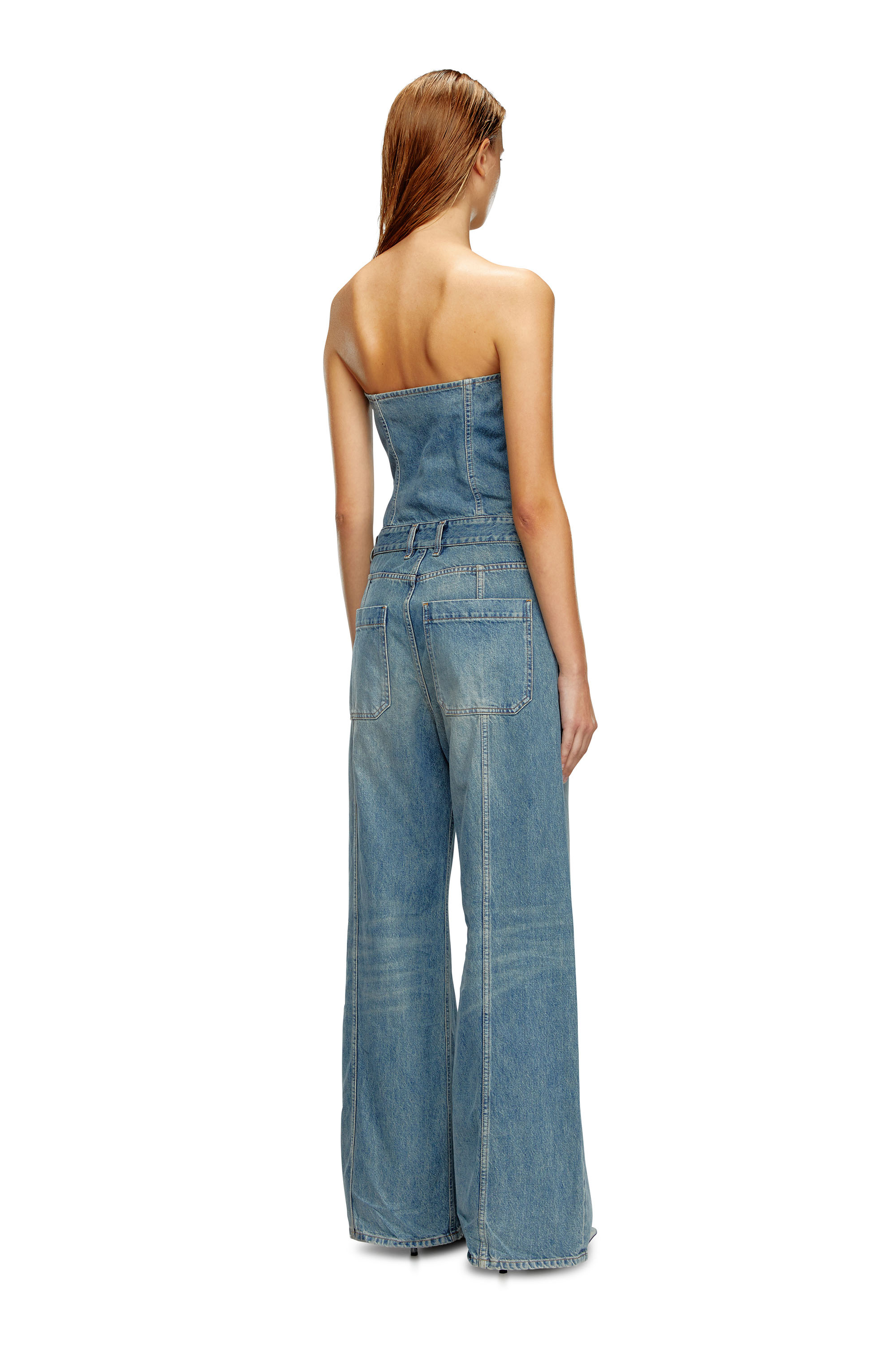 Diesel - DE-BRIDE, Woman Denim strapless jumpsuit in Blue - Image 2