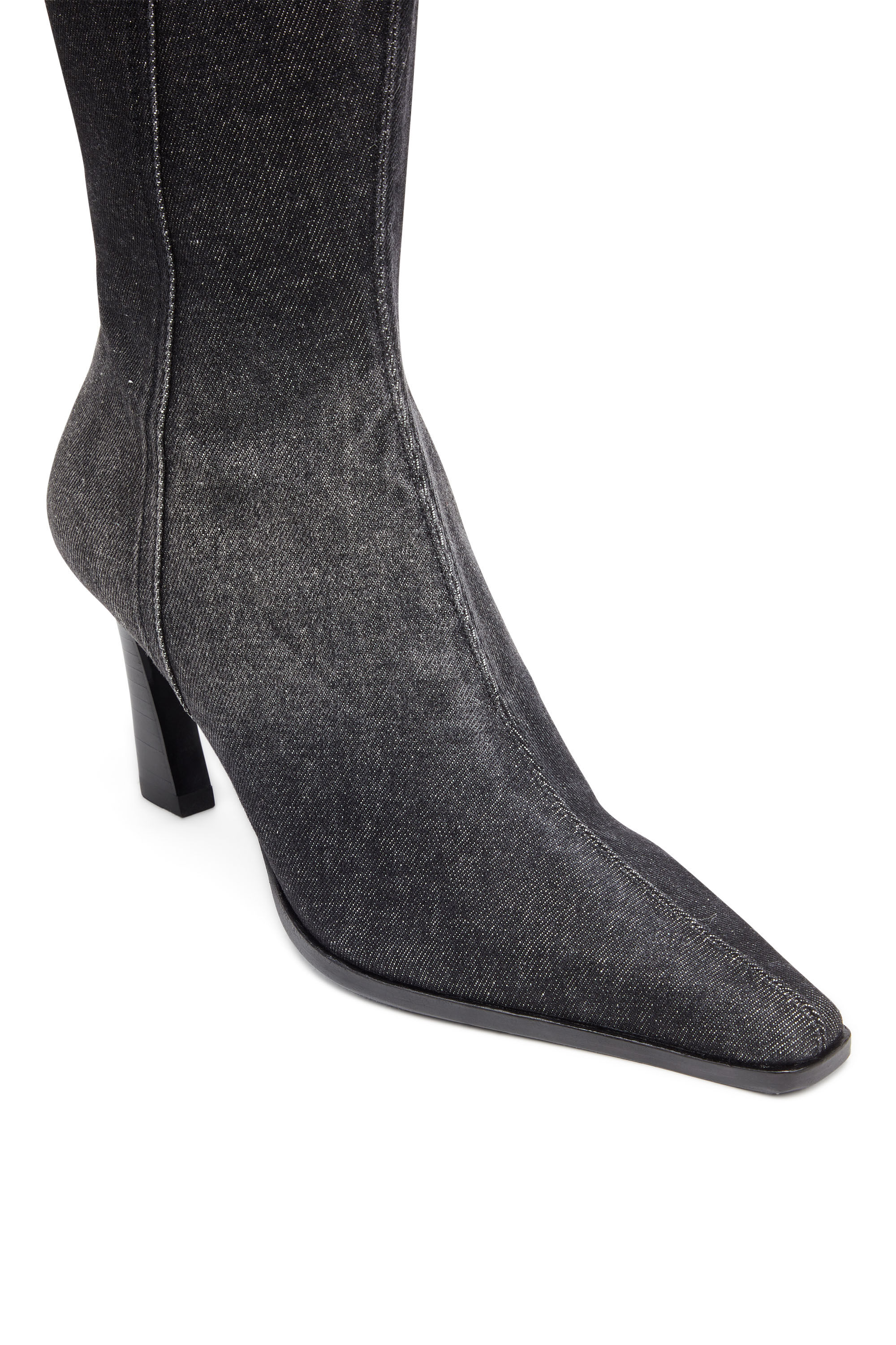 Diesel - D-ALLAS BT, Woman D-Allas-Ankle boot in washed denim in Black - Image 4