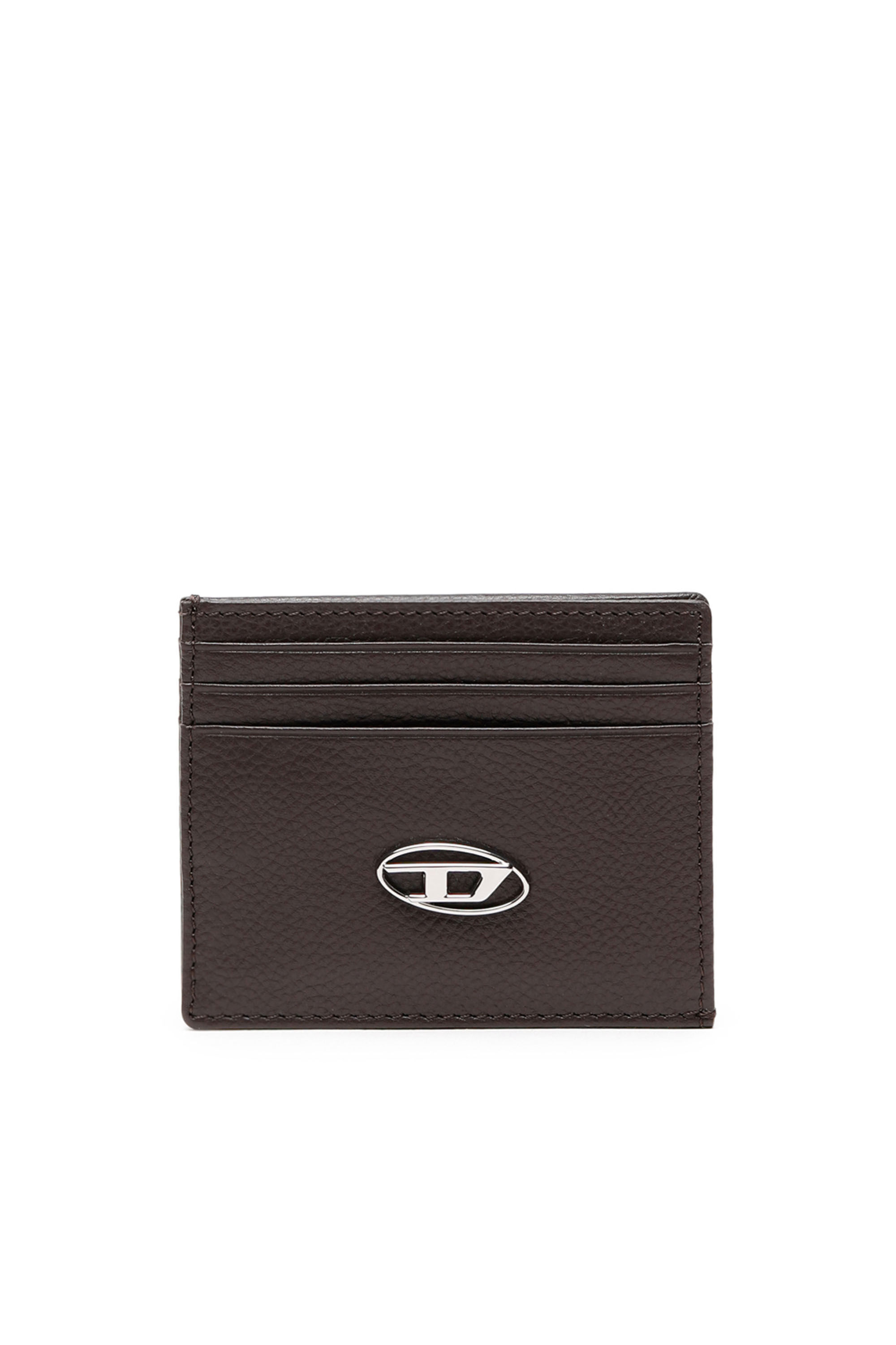 Diesel - CARD CASE, Man's Card case in grained leather in Brown - 1