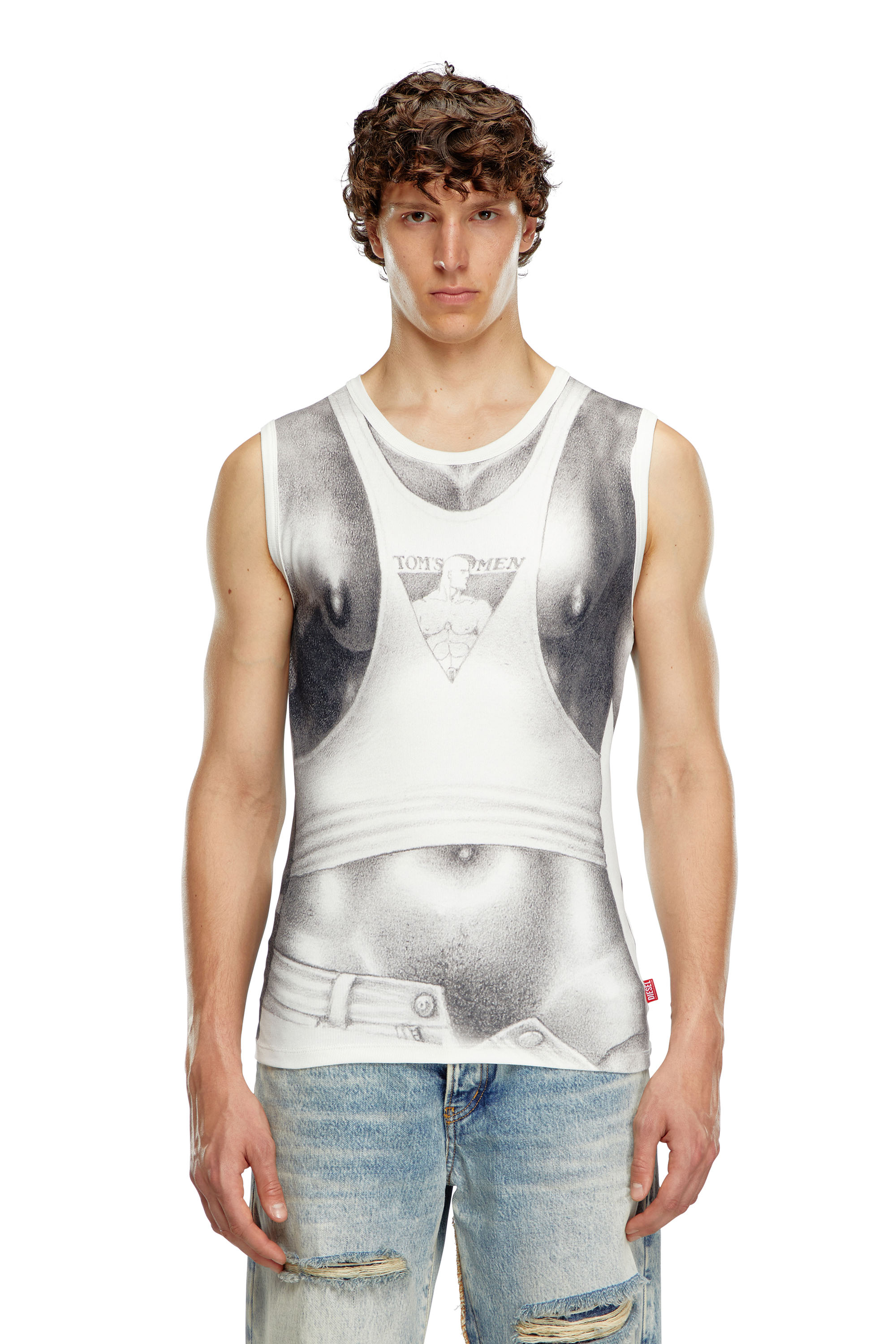 Diesel - PR-T-LIFTY-TOF, Unisex Tanktop mit Allover-Print in Weiss - Image 4