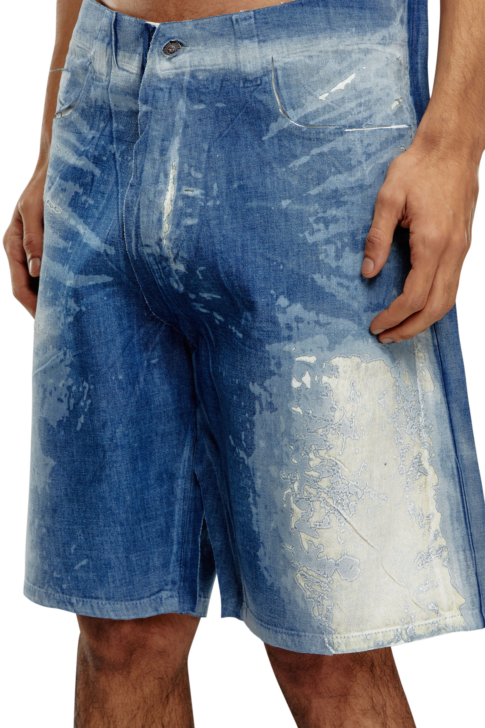 Diesel - D-SHORTY-FSE, Herren Shorts aus Peel-Off-Denim in Blau - Image 5