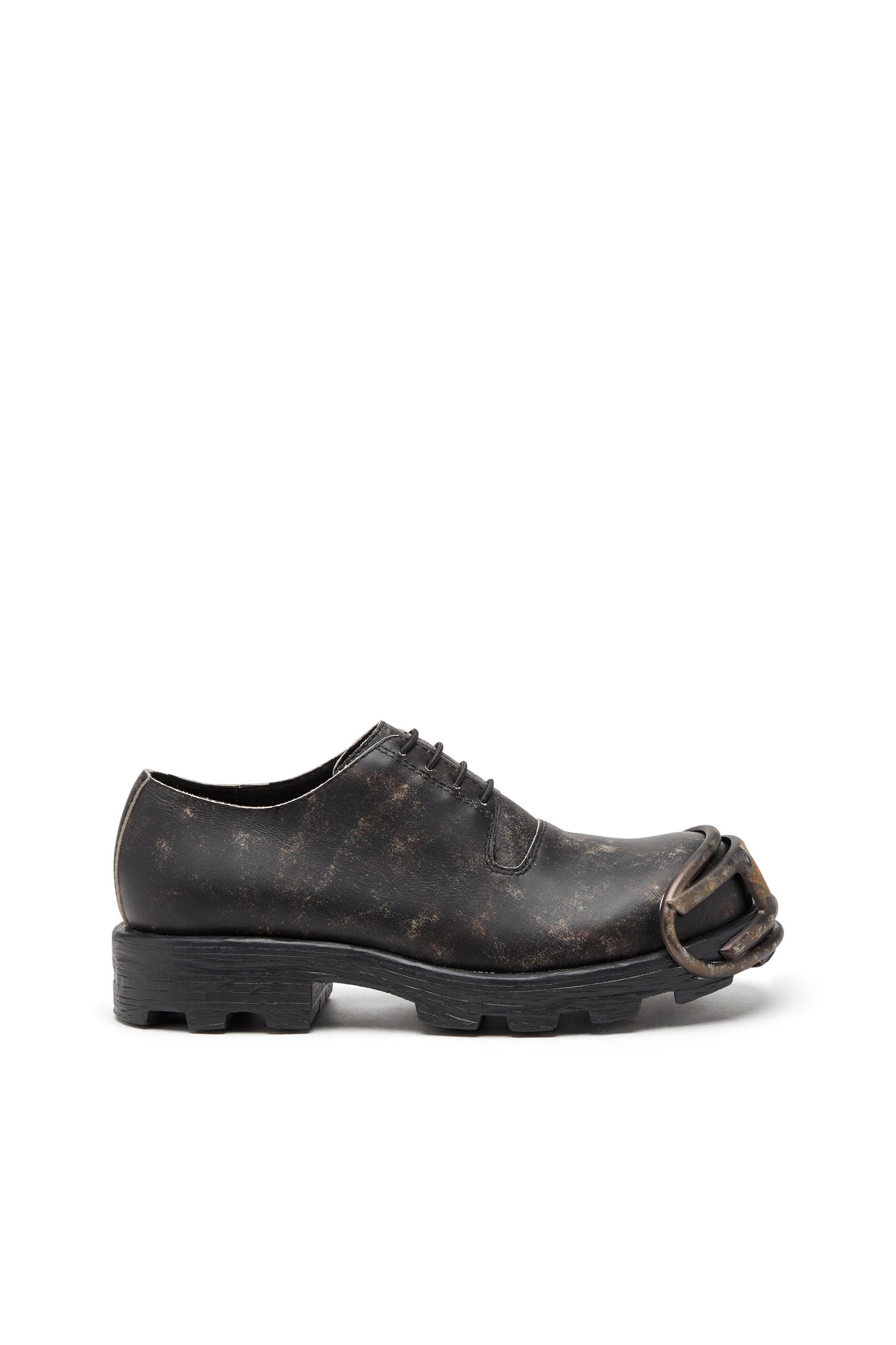 Diesel - D-HAMMER SO D, Herren D-Hammer-Derby-Schuhe aus behandeltem Leder in Braun - Image 1