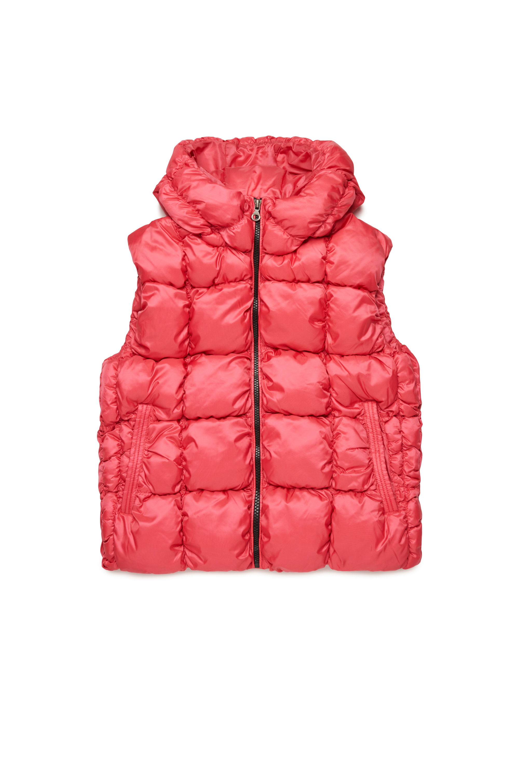 Diesel - JRAMBO, Unisex Puffer-Weste mit Karo-Steppung in Rosa - Image 1