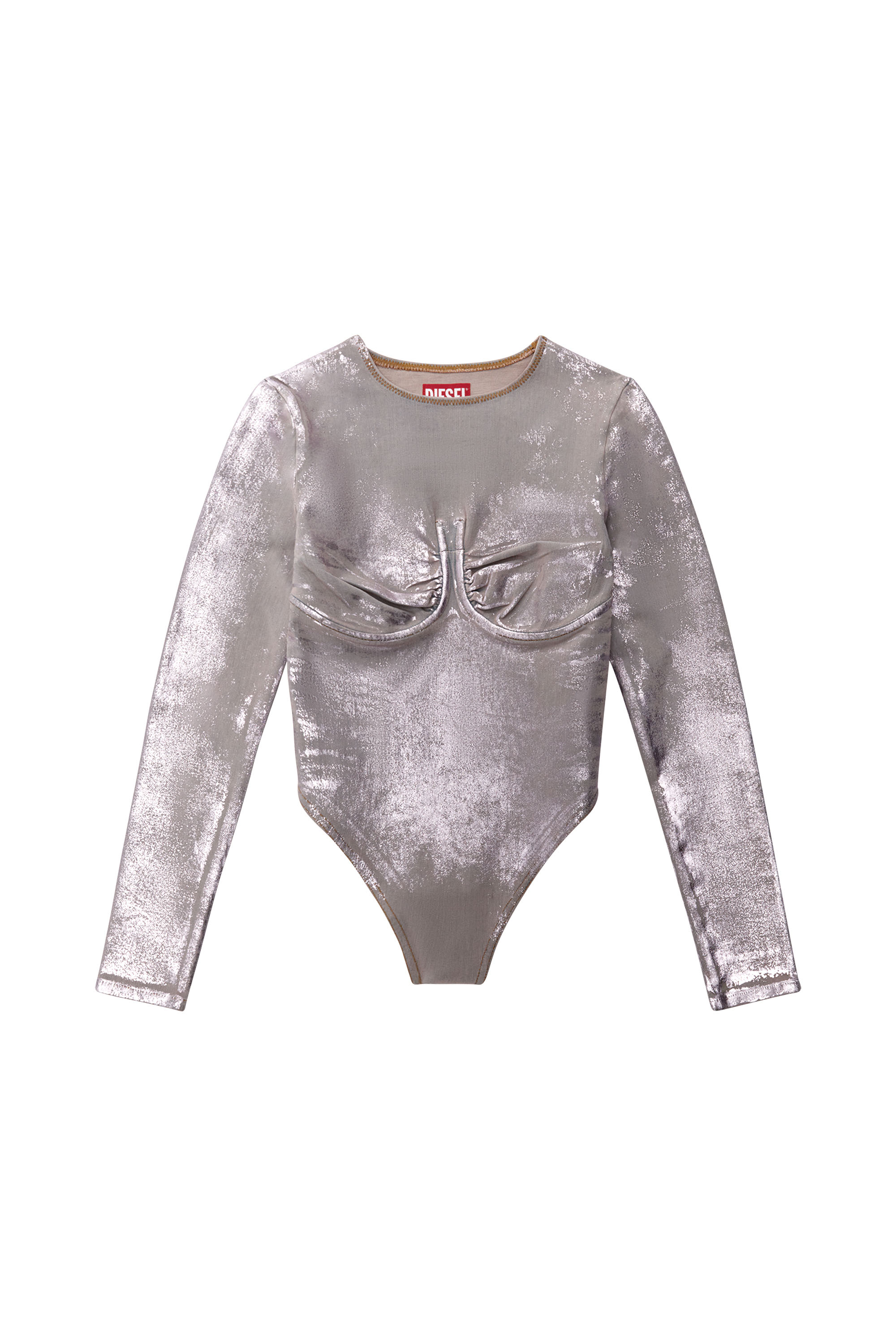 Diesel - DE-NIKKI-LS-FSE, Damen Body aus glänzendem Denim in Rosa - Image 3