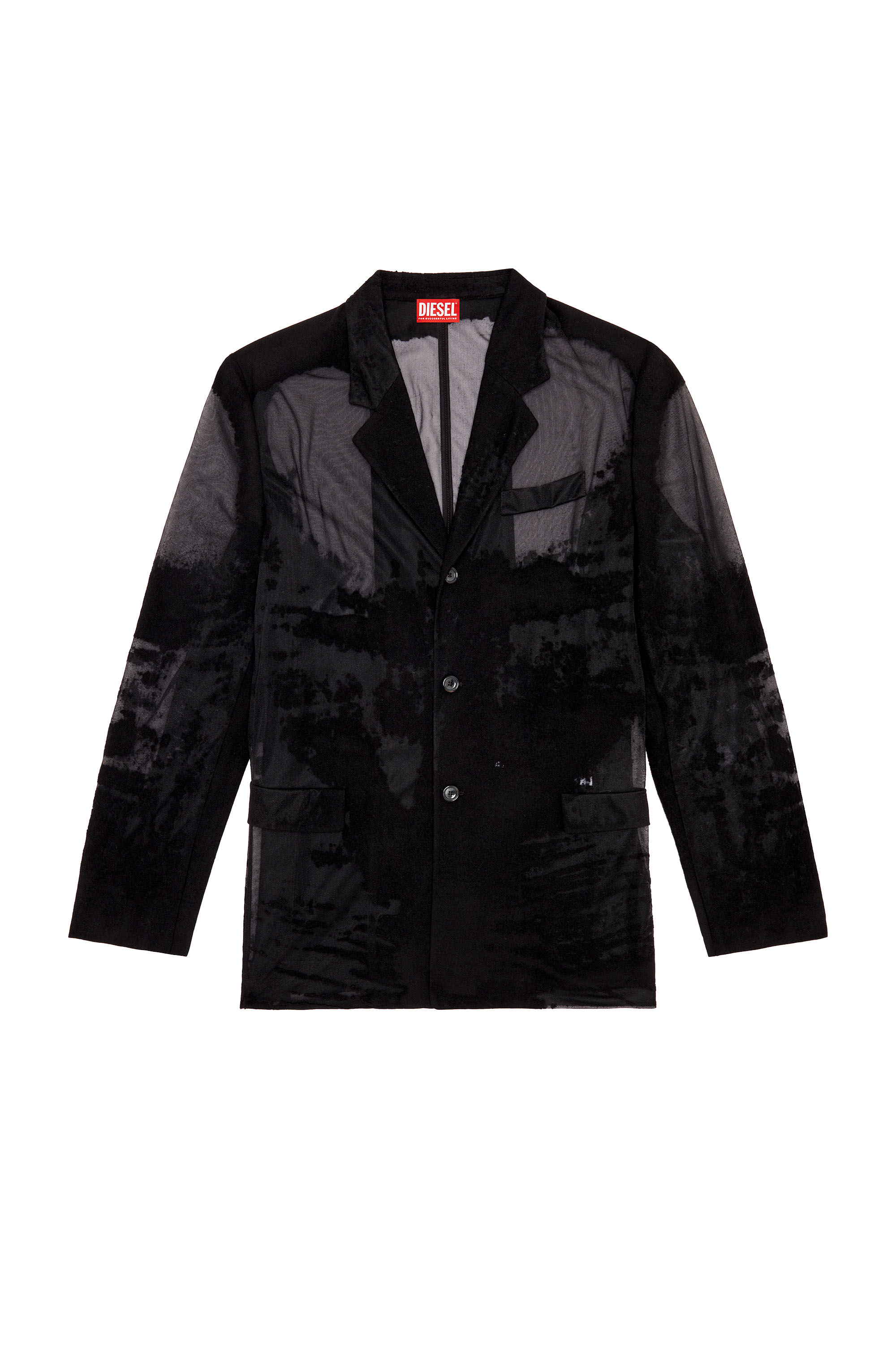 Diesel - J-REG, Herren Tailoring-Jacke aus Dévoré-Cool Wool in Schwarz - Image 3