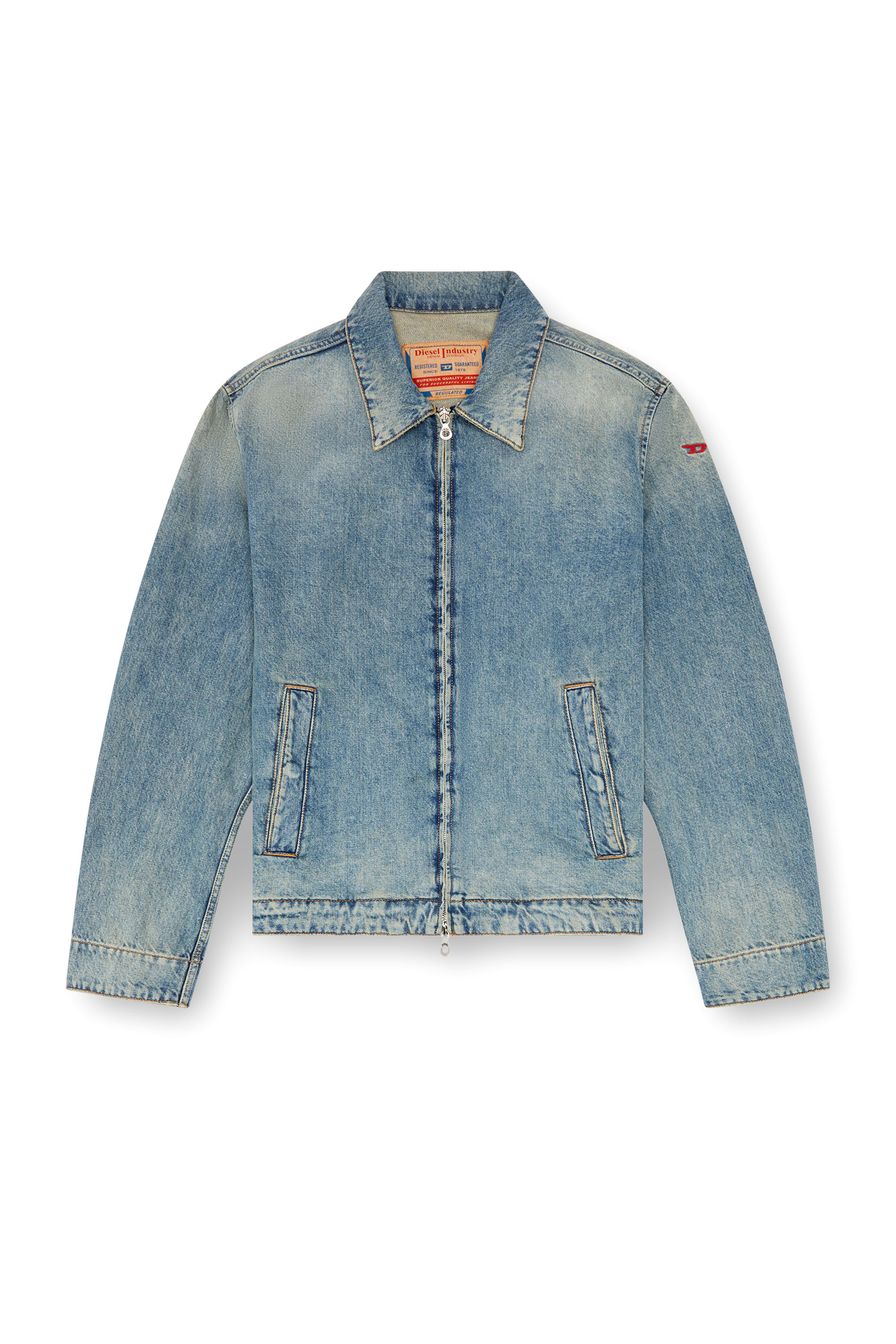 Diesel - D-ROHE, Herren Blouson-Jacke aus Denim in Blau - Image 3