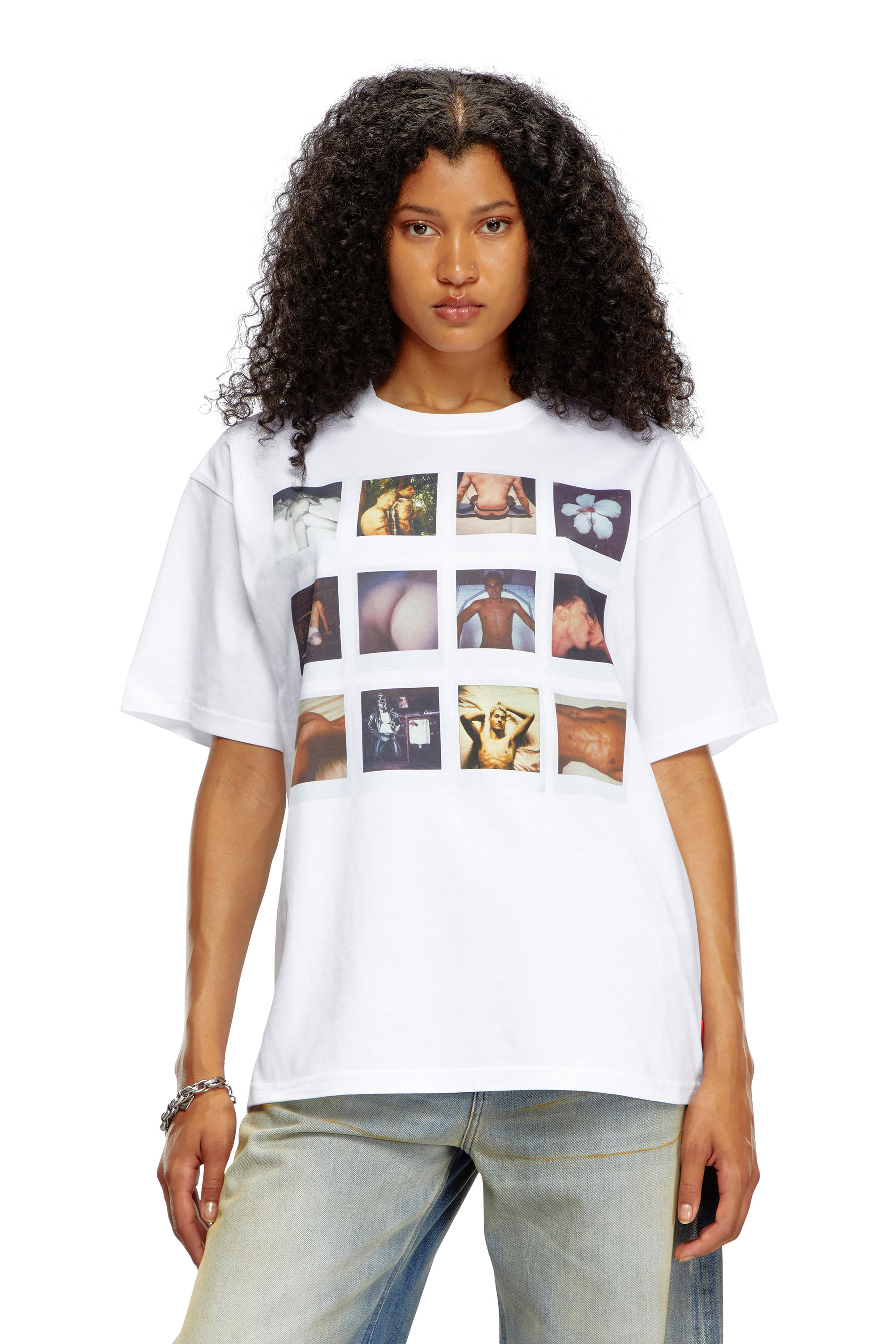 Diesel - PR-T-BOXT-SS, Unisex T-Shirt mit Polaroid-Patches in Weiss - Image 4