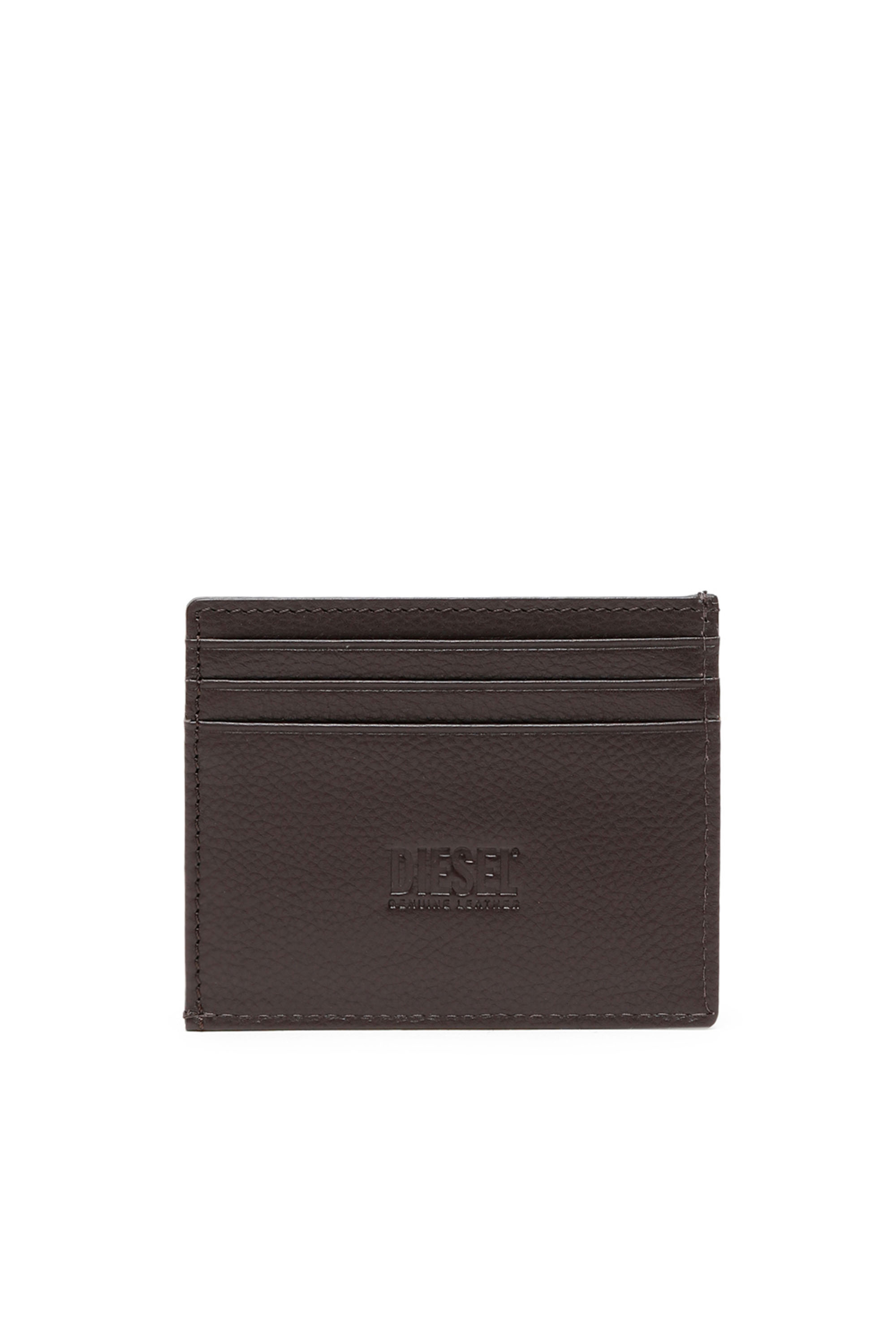 Diesel - CARD CASE, Herren Kartenetui aus genarbtem Leder in Braun - Image 2