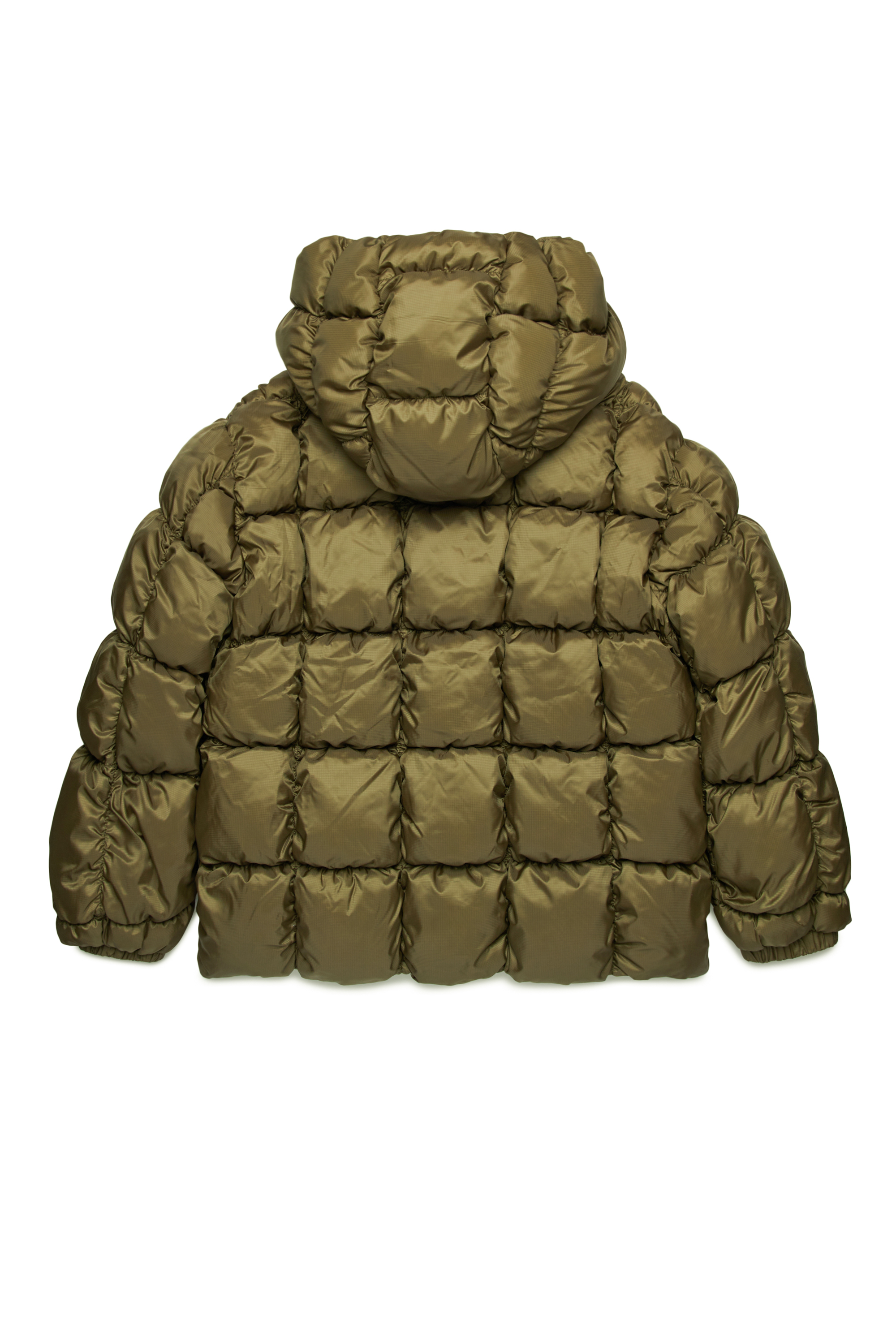 Diesel - JRAMBOLS, Unisex Puffer jacket with checked quilting in Green - Image 2