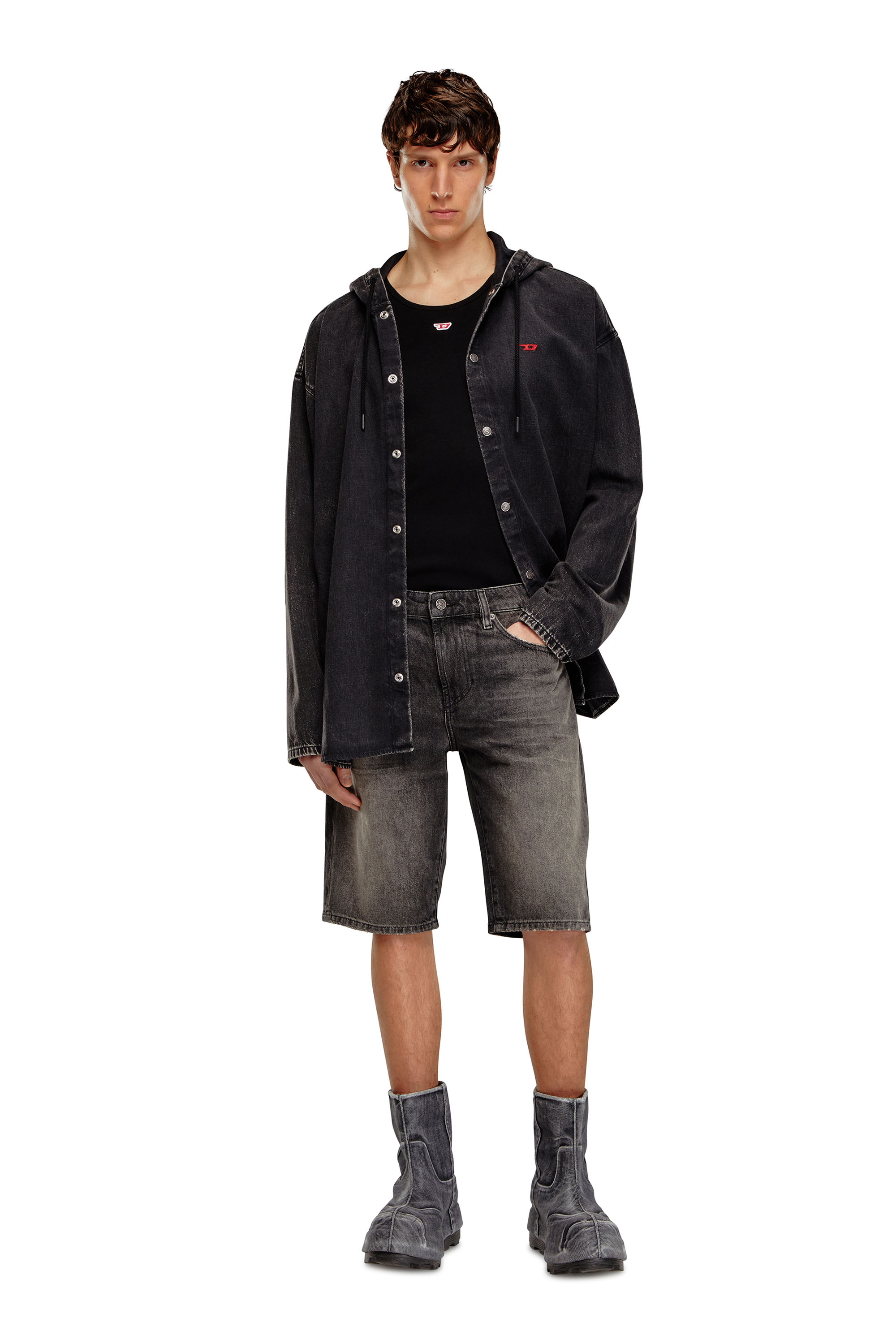 Diesel - SLIM-SHORT, Herren Schmal geschnittene Shorts aus Denim in Schwarz - Image 2