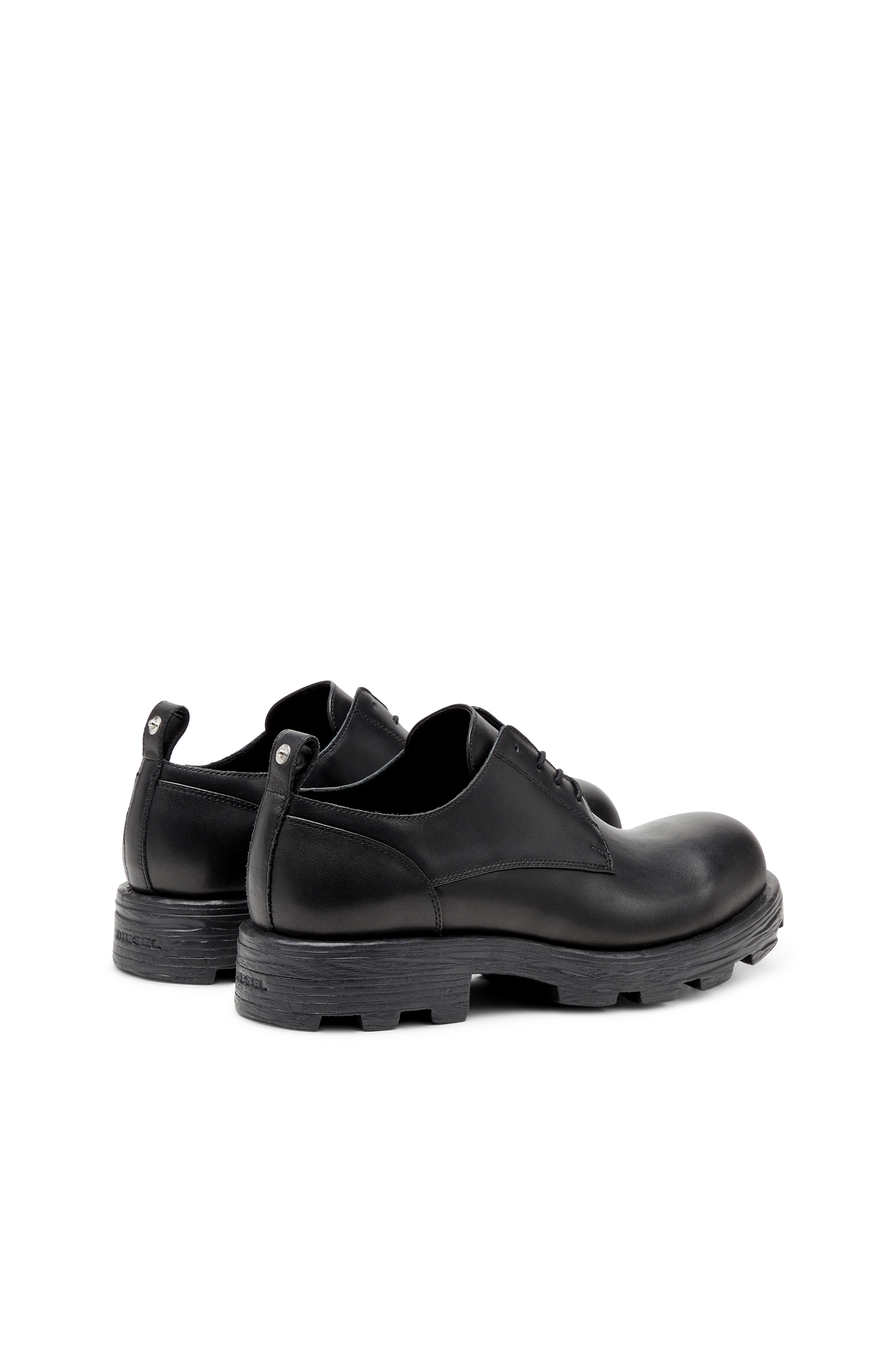 Diesel - D-HAMMER SH, Herren D-Hammer-Derby-Schuhe aus texturiertem Leder in Schwarz - Image 3