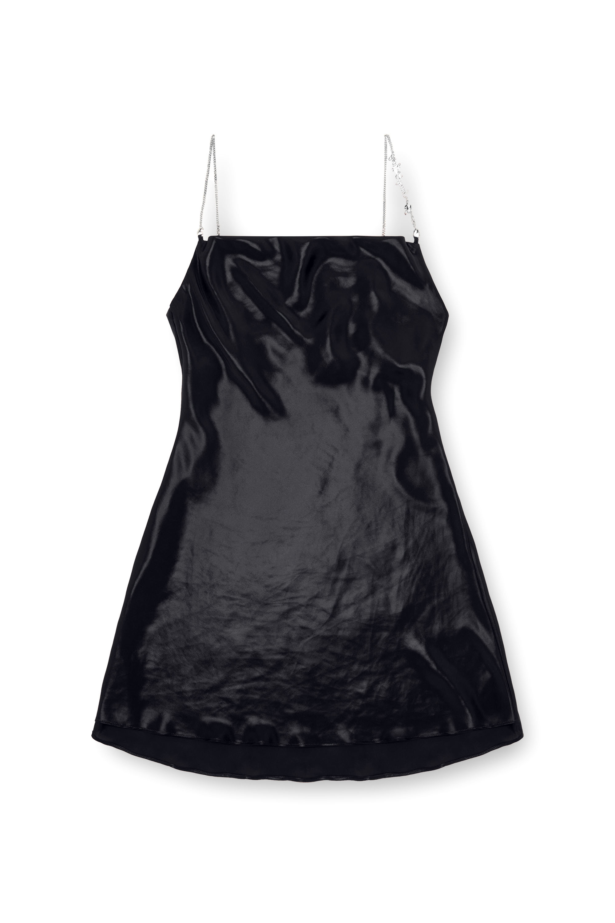 Diesel - D-MINTY, Damen Kurzes Metallic-Kleid mit Wasserfallausschnitt in Schwarz - Image 4