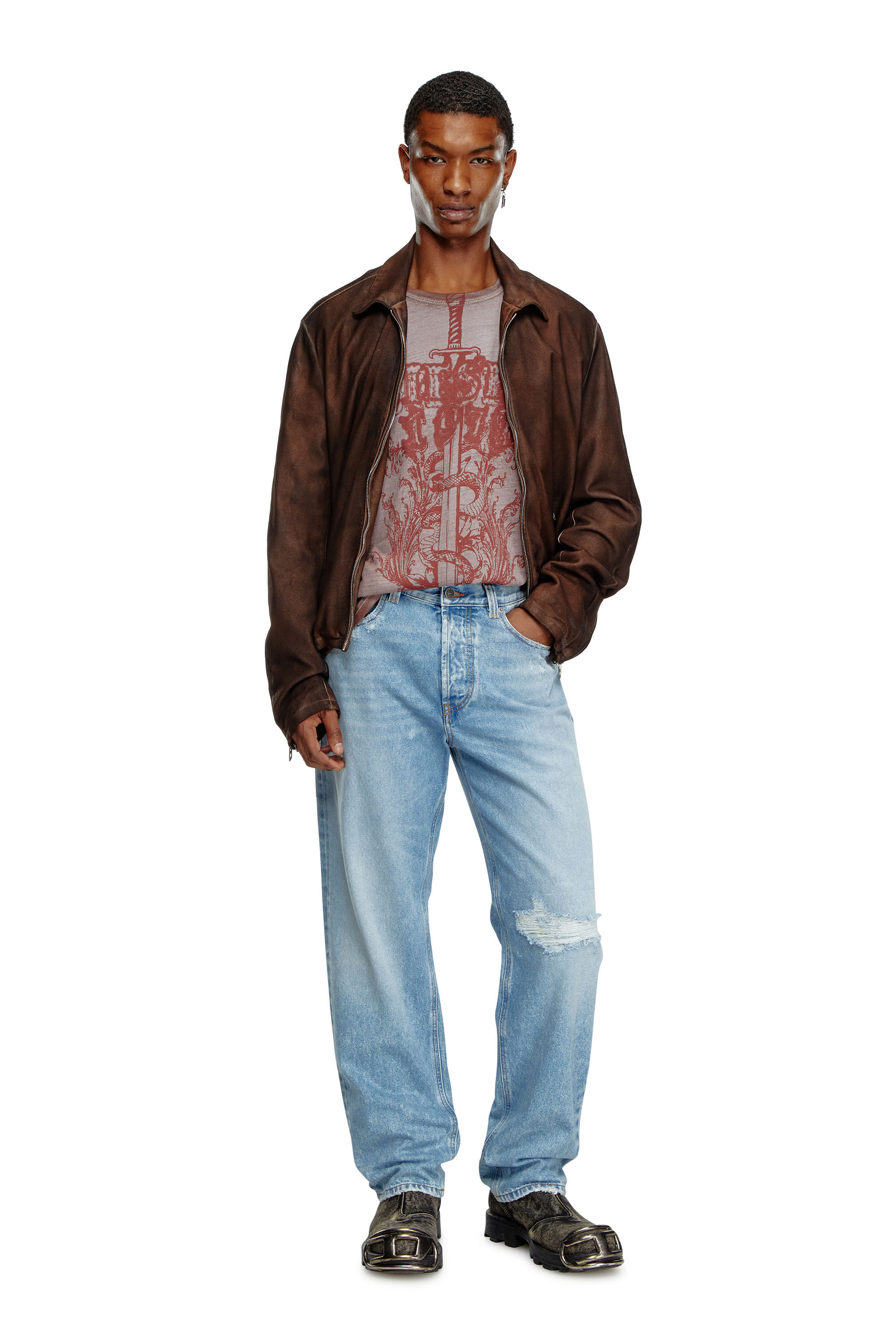 Diesel - Man Straight Jeans 2010 D-Macs 09J80, Light Blue - Image 1