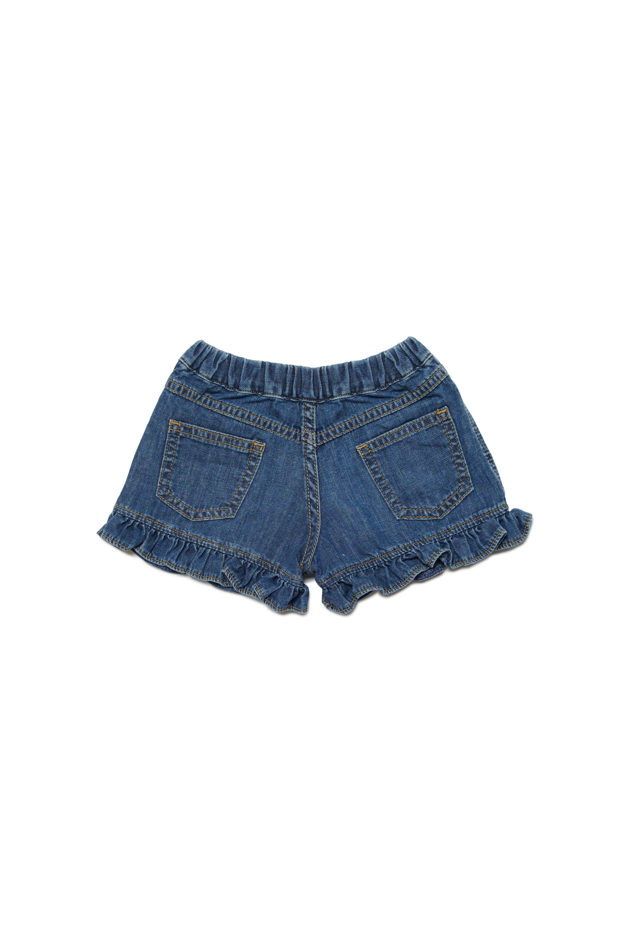 Diesel - PSWEETIB, Woman Ruffled denim shorts in Blue - Image 2