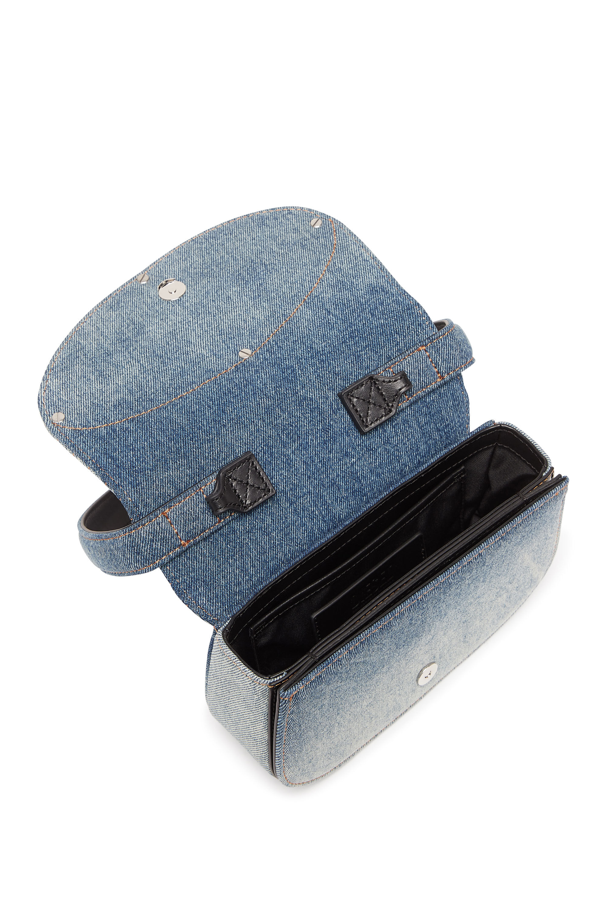 Diesel - 1DR, Woman's 1DR - Iconic shoulder bag in solarised denim in Blue/White - 5