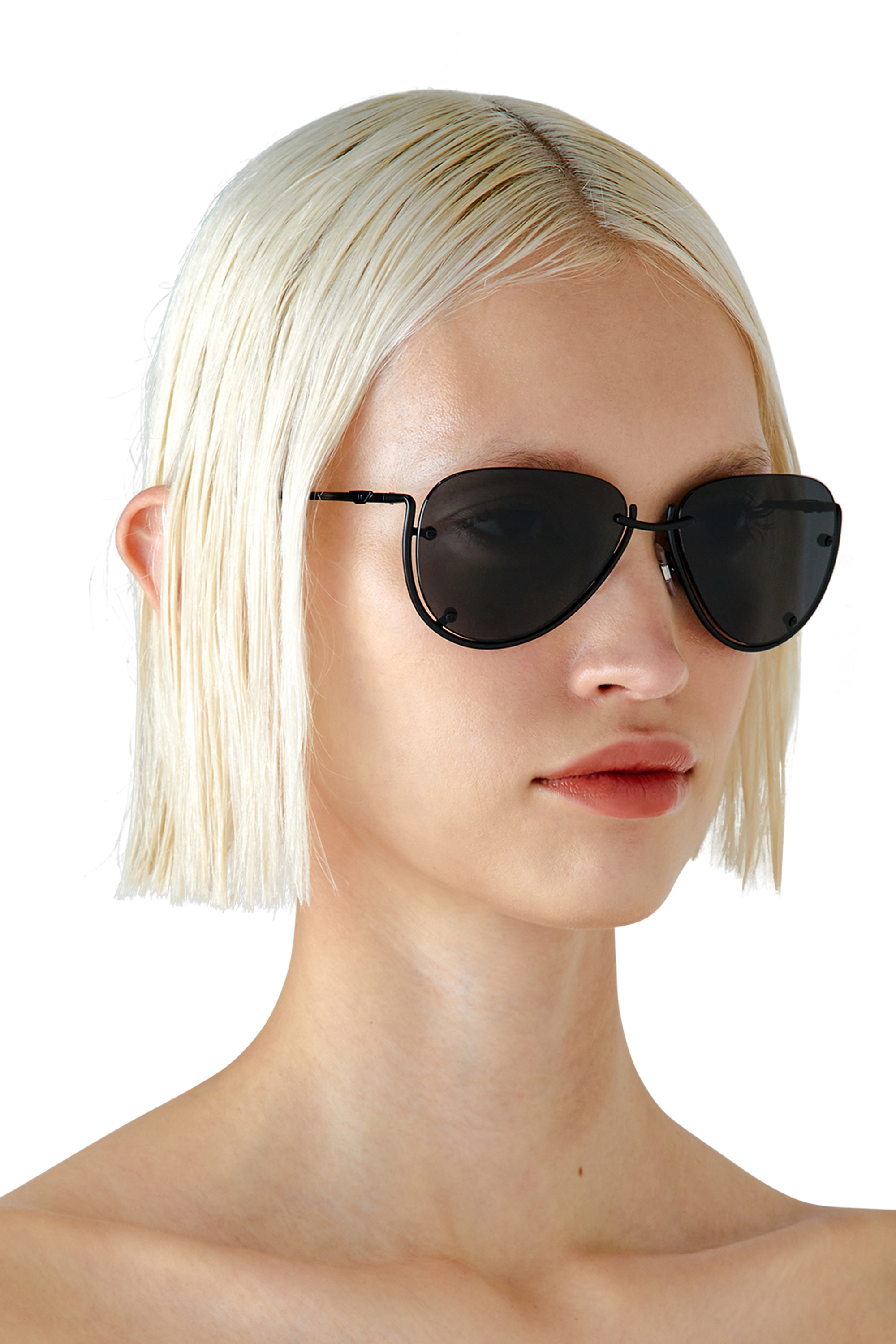 Diesel - 0DL1003, Unisex Pilot model sunglasses in Black - Image 6