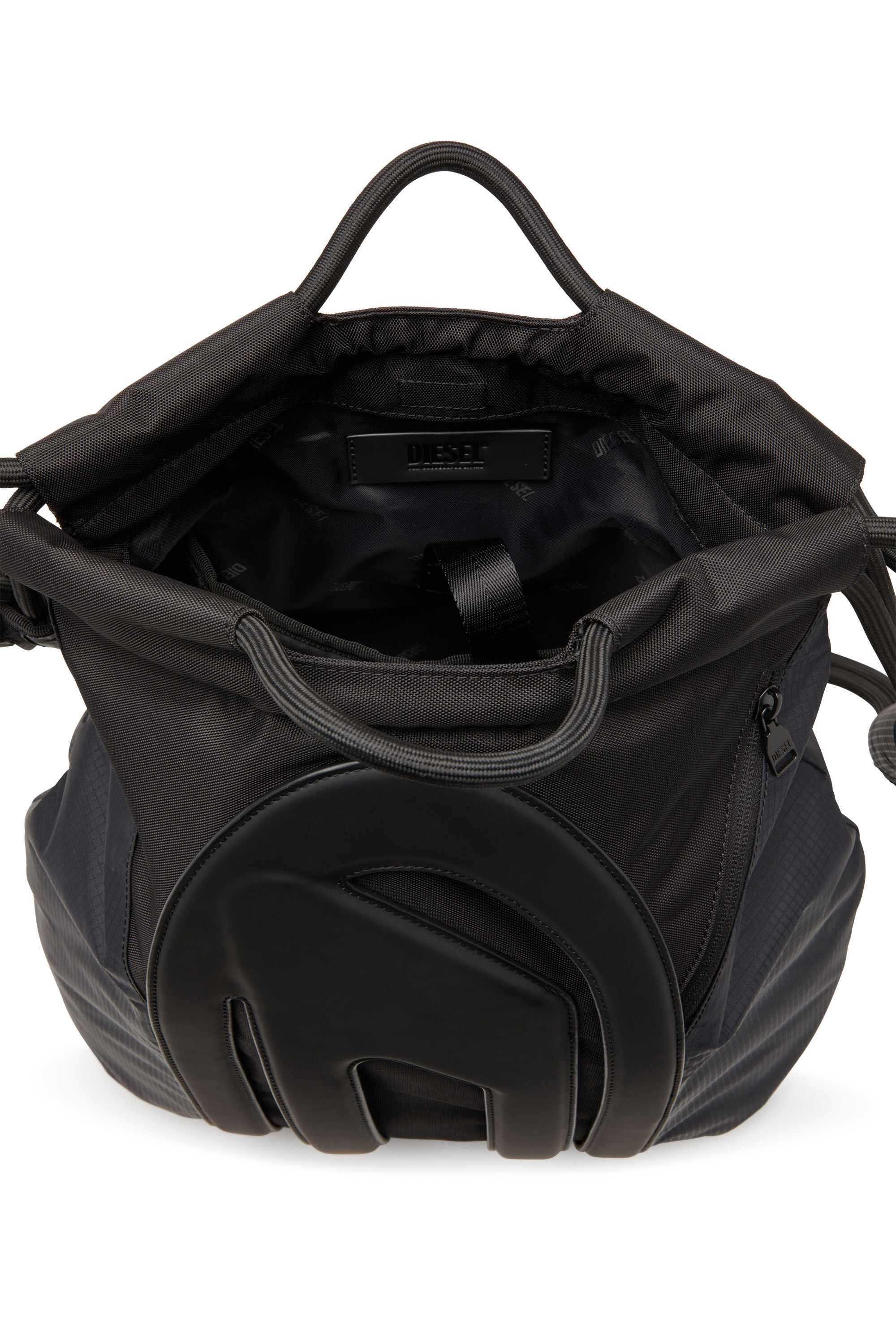 Diesel - CAGE-D TOTE XL, Man's Cage-D-Convertible bag in CORDURA and ripstop in Black - 2