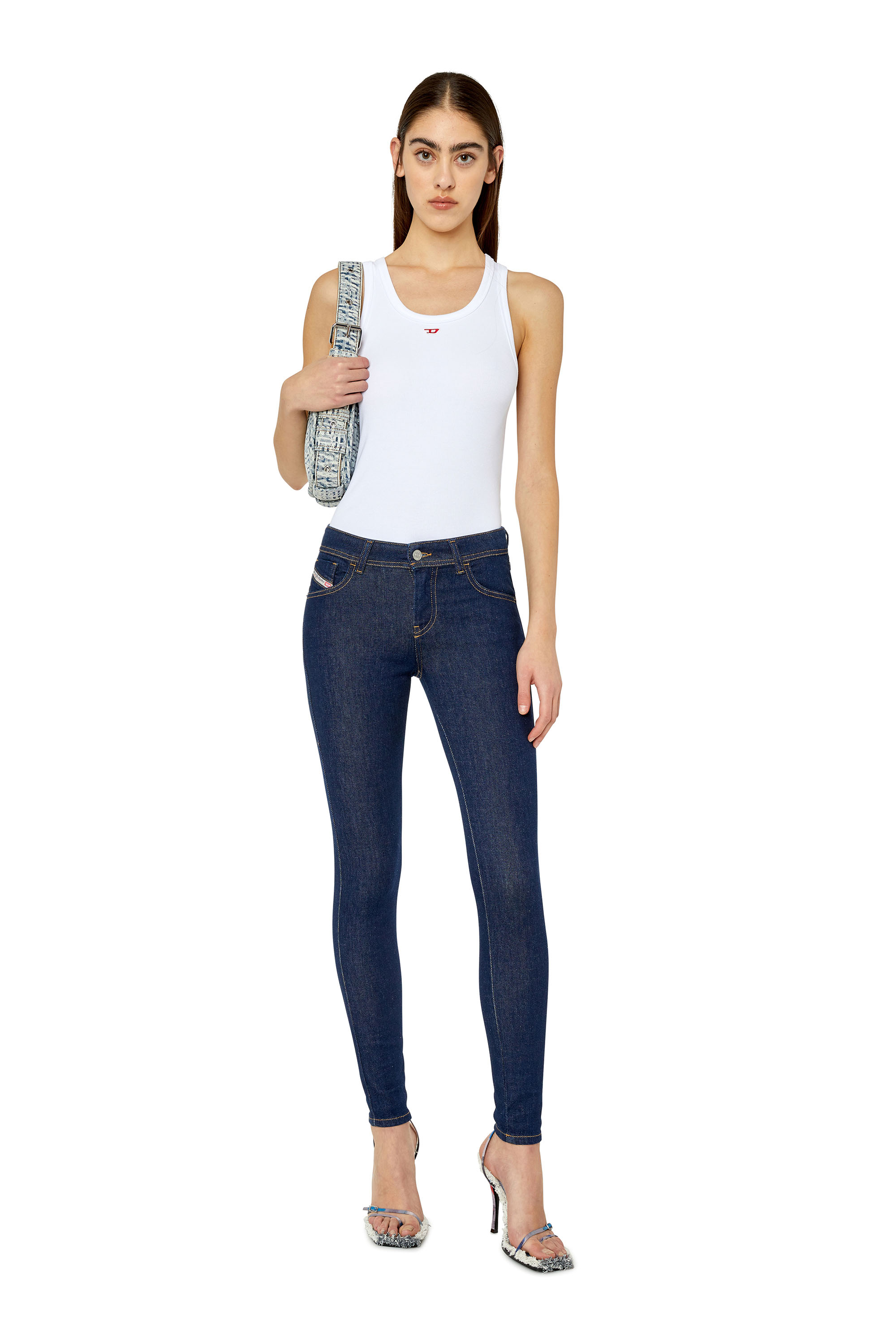 Diesel - Woman Super skinny Jeans 2017 Slandy Z9C18, Dark Blue - Image 2