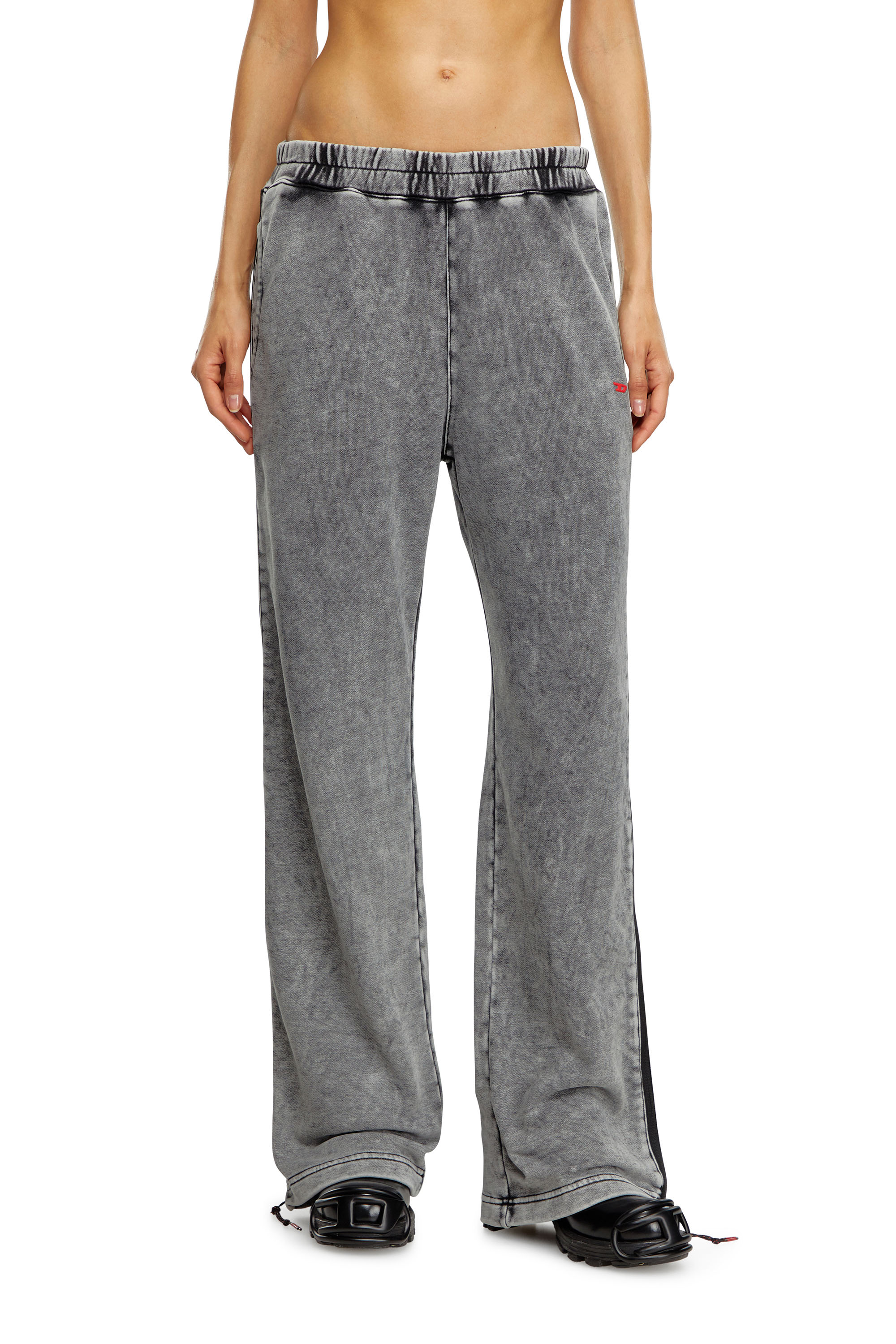 Diesel - AWSB-DELANEY-HT51, Woman Faded track pants with zip sides in Grey - Image 1