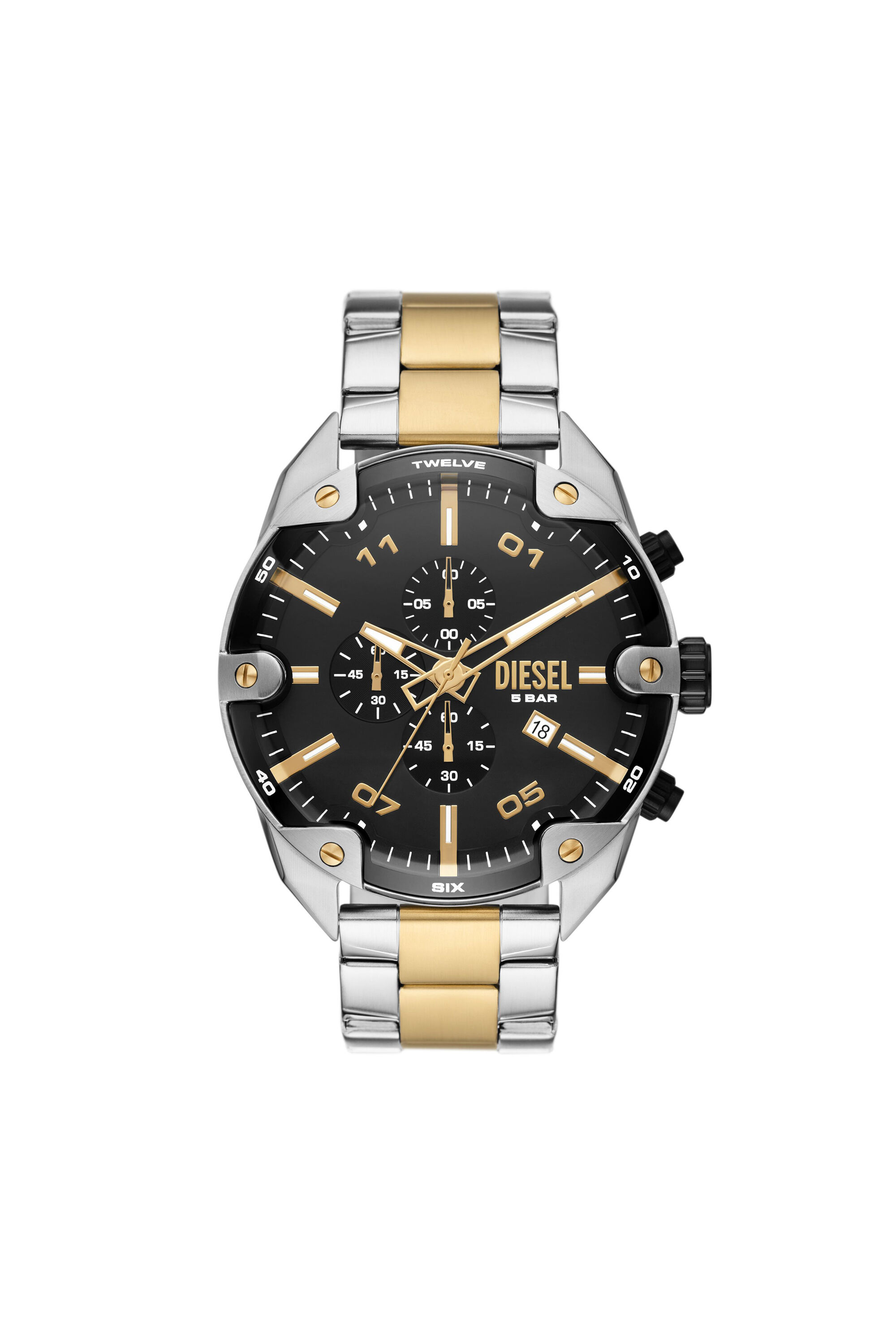 Diesel - DZ4627, Man Spiked Stainless Steel Watch in Silver - Image 1