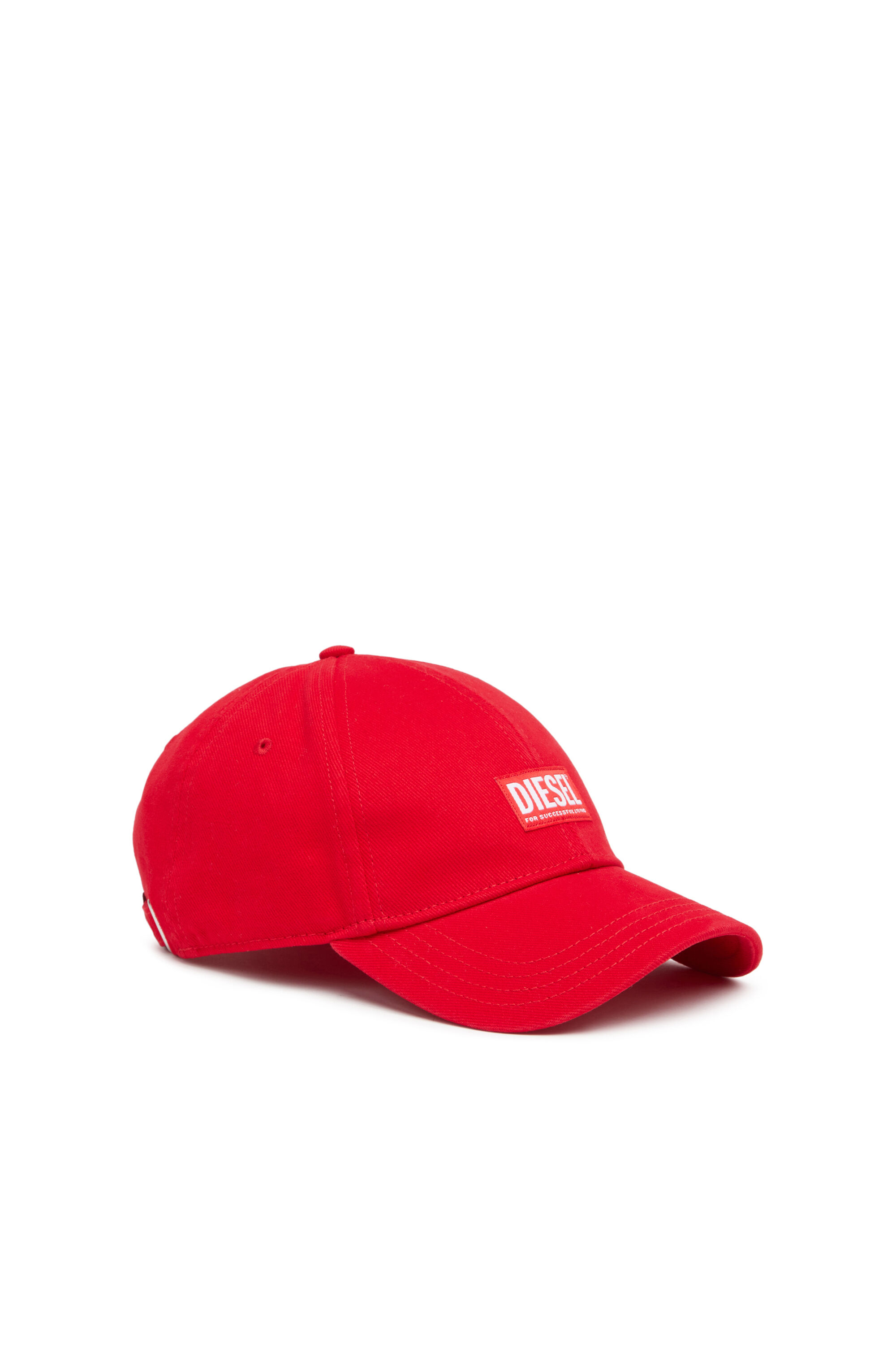 Diesel - CORRY-JACQ-WASH, Man's Baseball cap with logo patch in Red - 1