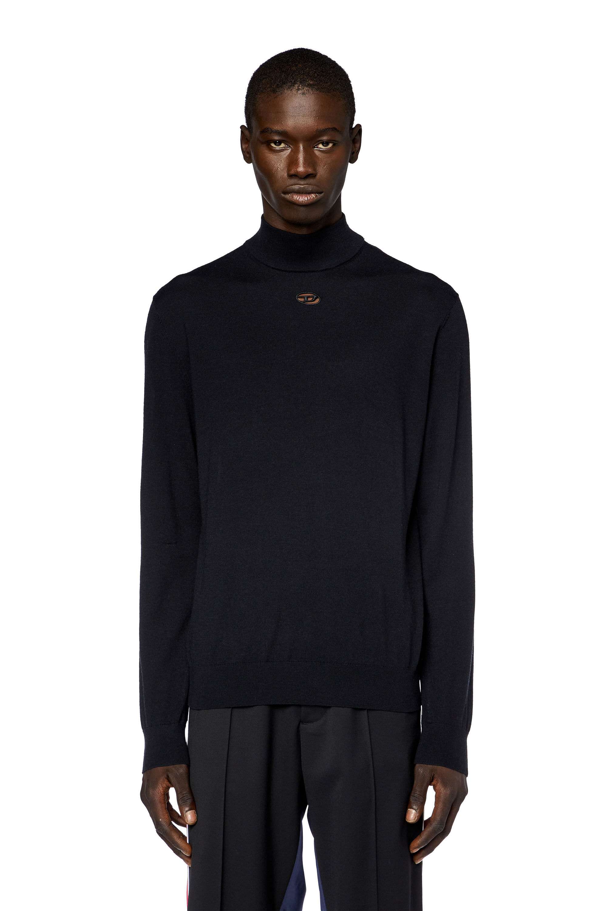 Diesel - K-GIL, Man's Wool turtleneck jumper in Black - 6