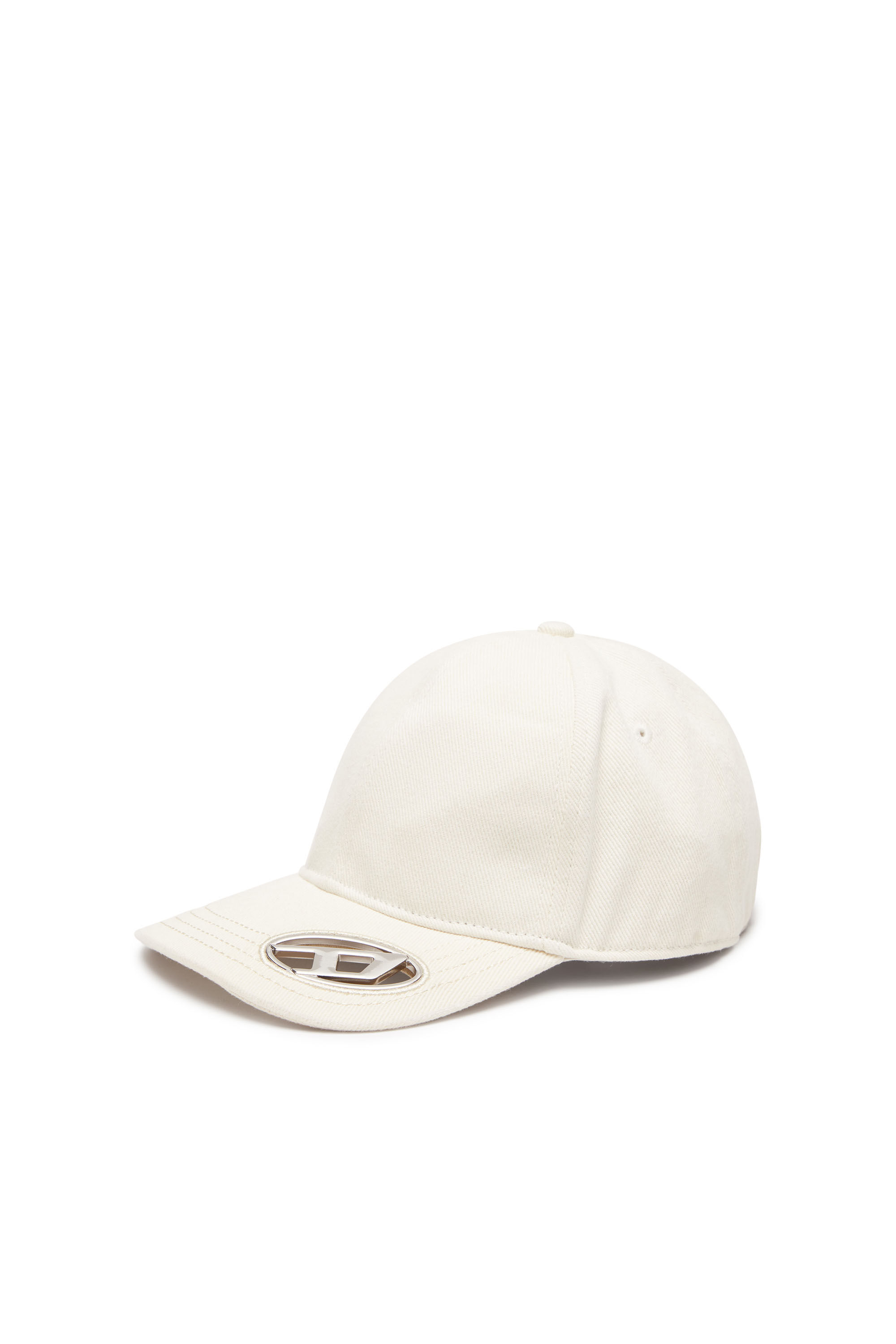 Diesel - C-PLAK, Man's Baseball cap with oval D plaque in White - 1