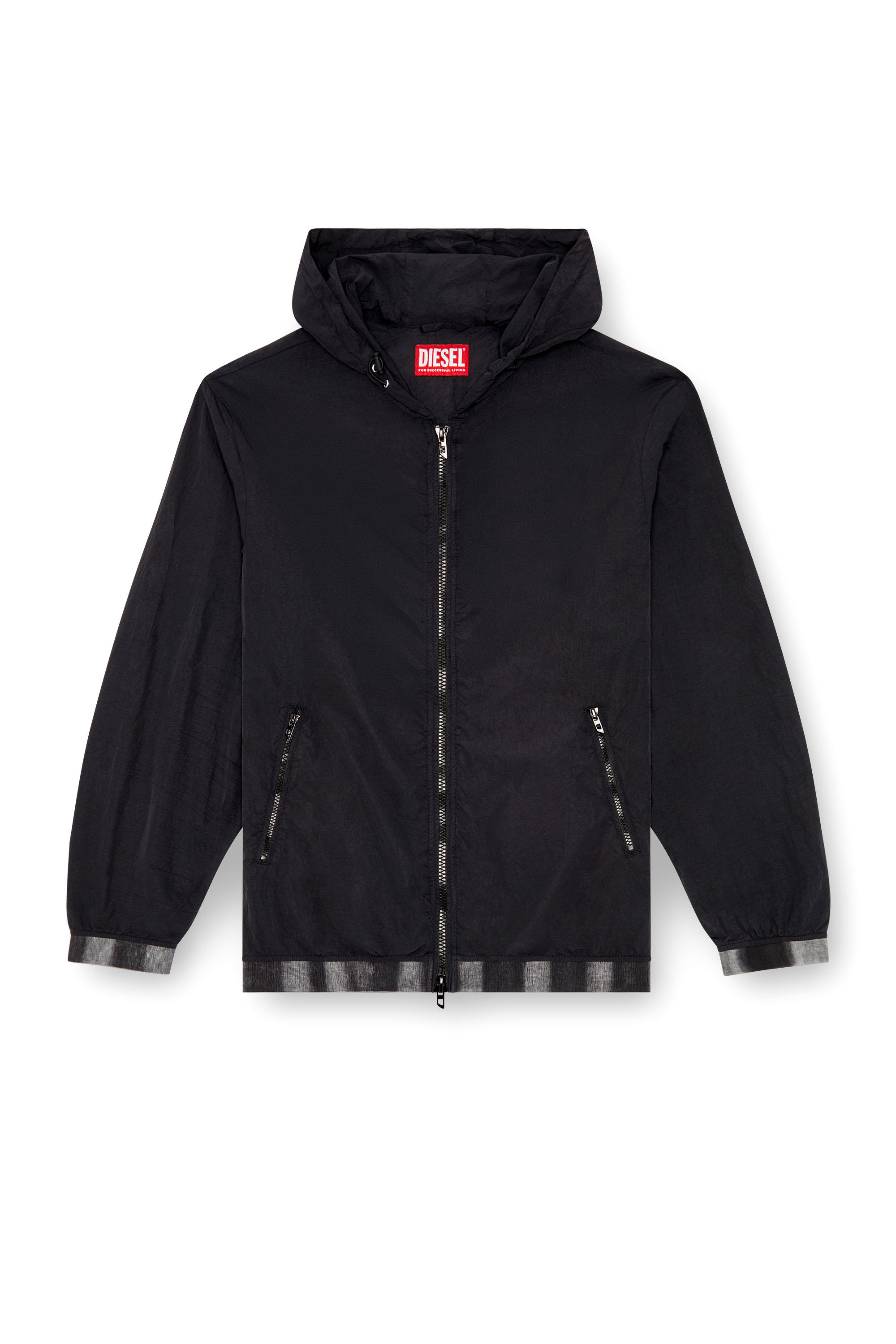 Diesel - J-POST, Man Windbreaker in recycled shell in Black - Image 3