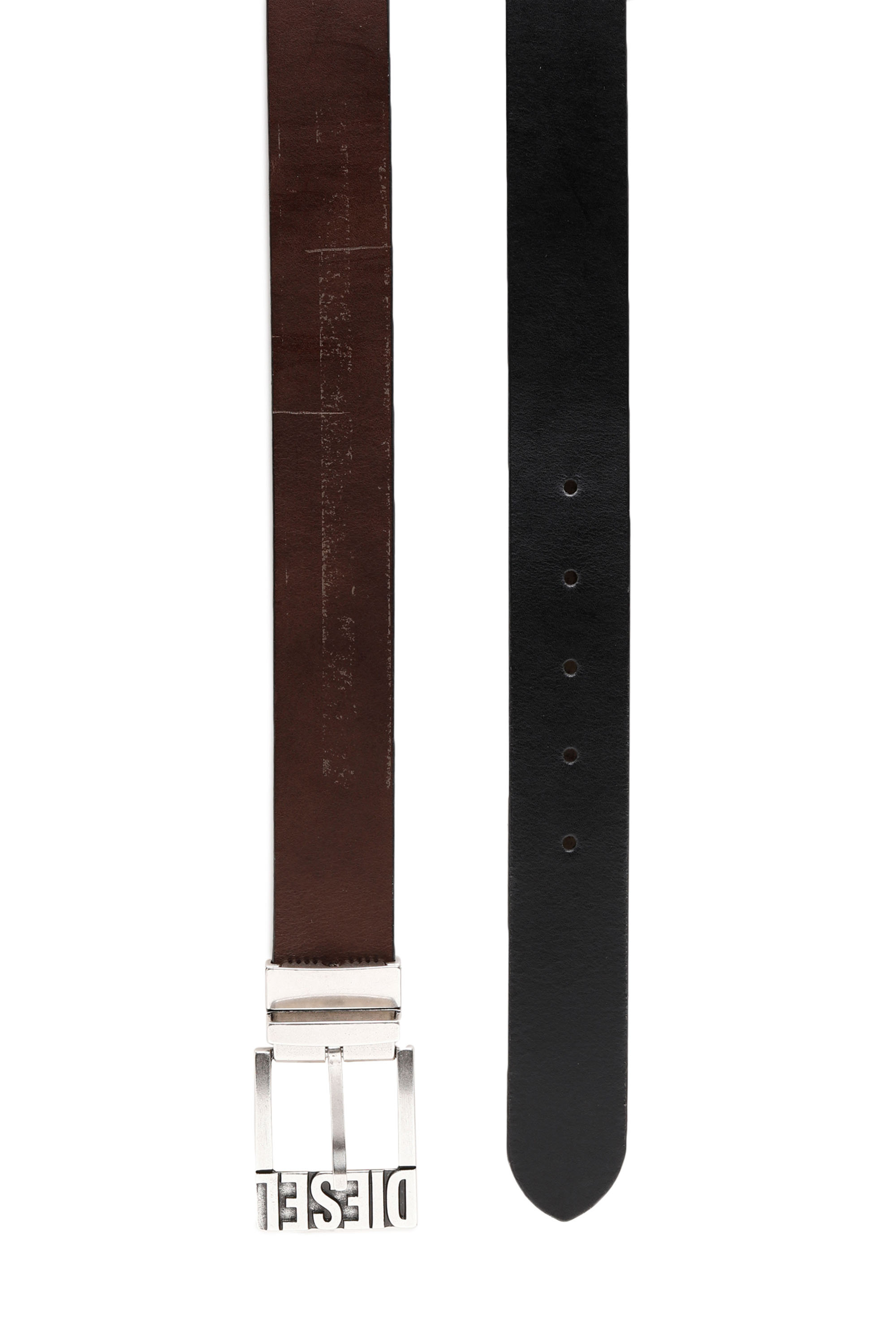 Diesel - B-SHIFT II, Man's Reversible leather belt in Black/Brown - 4