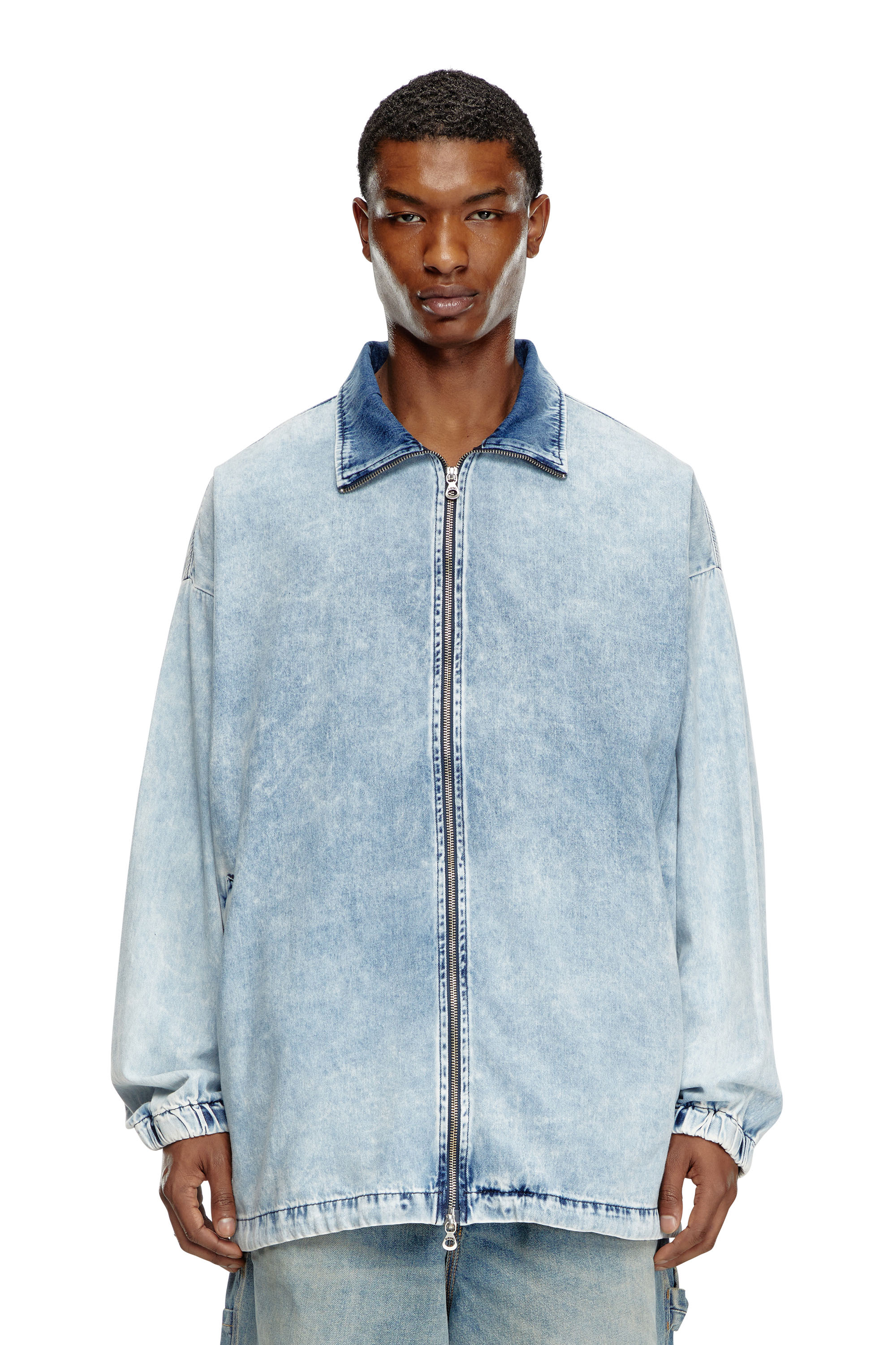 Diesel - D-KRAP-S1, Man Denim jacket with Oval D in Blue - Image 4