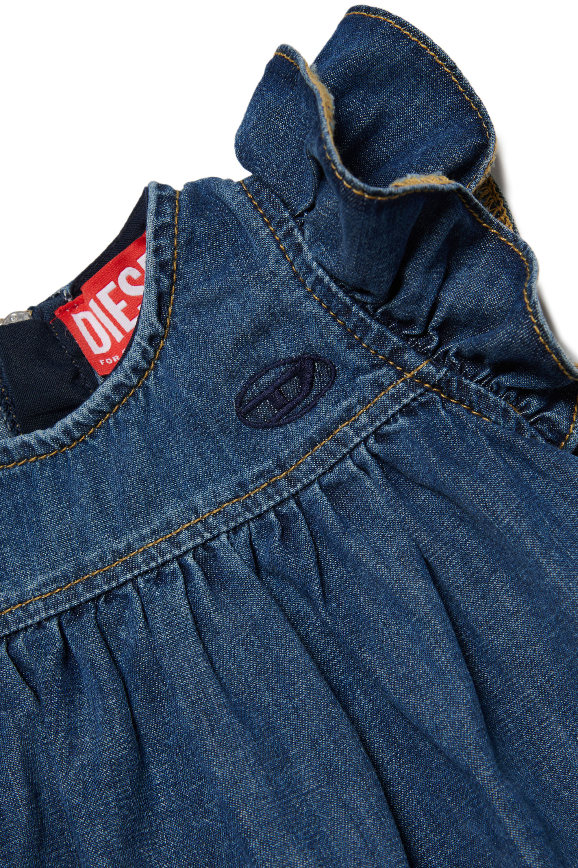 Diesel - DOLLIB, Femme Robe en denim à volants in Bleu - Image 3