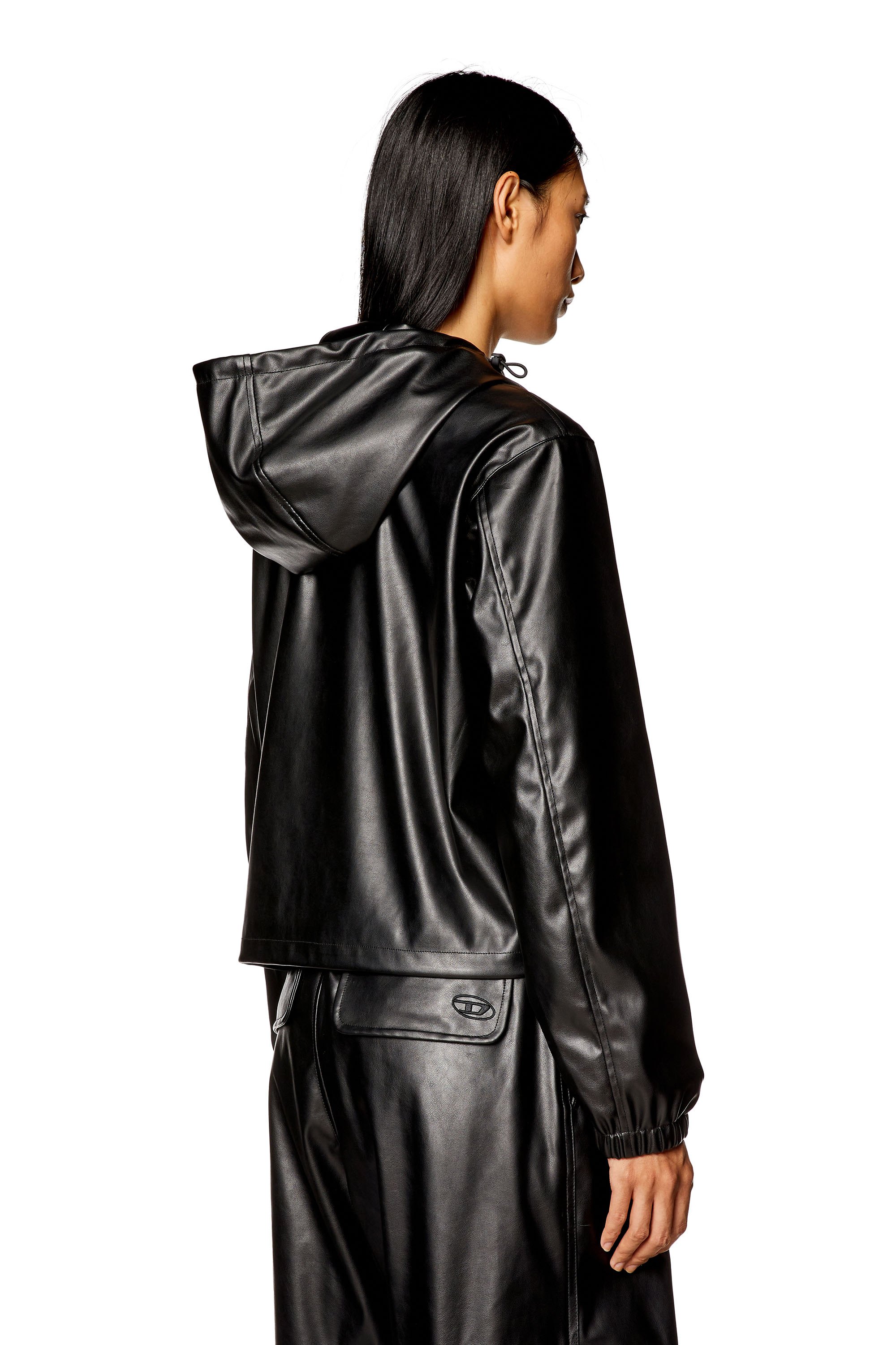 Diesel - G-BONNY-N1, Femme Veste à capuche en tissu enduit in Noir - Image 4
