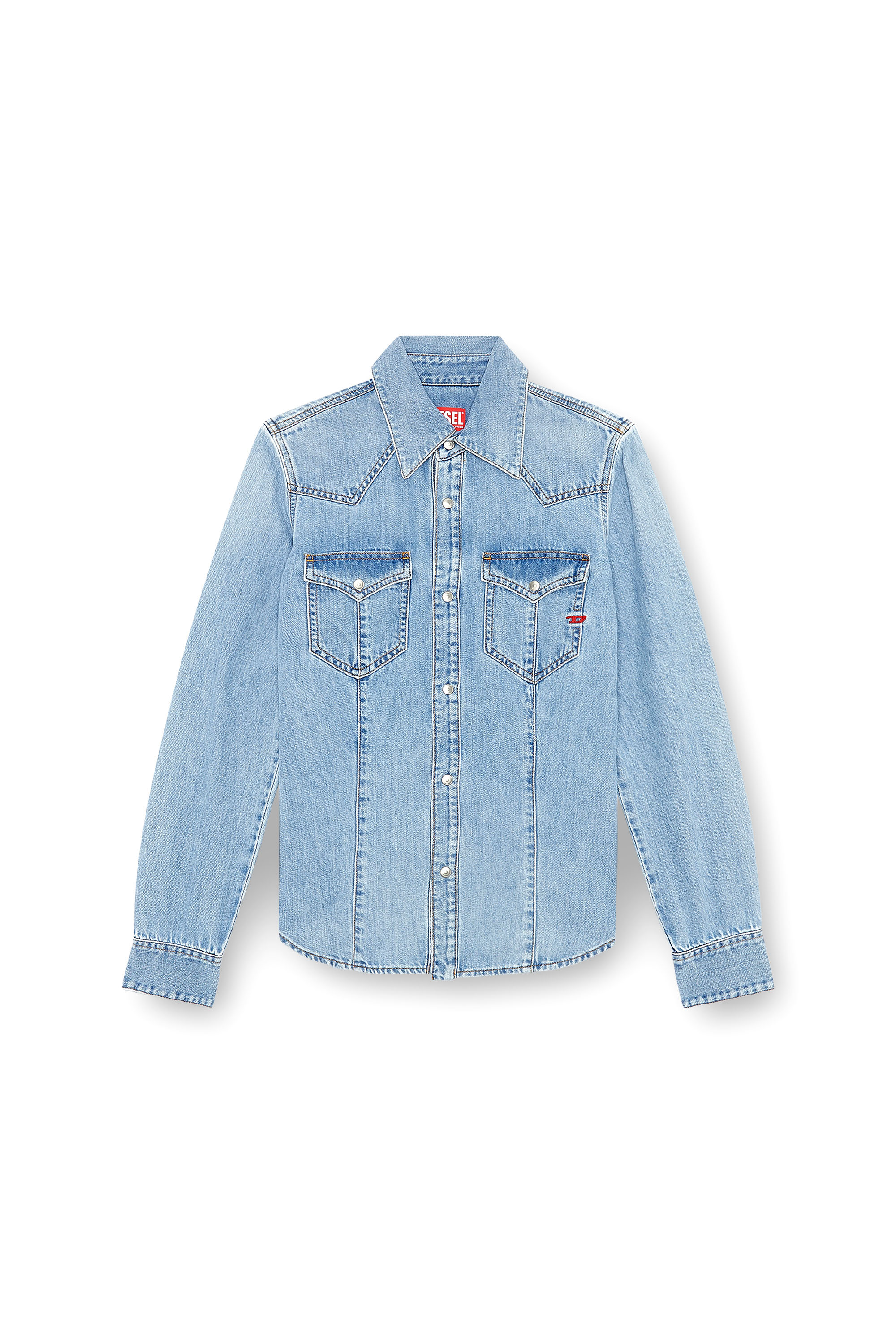 Diesel - DE-WAVES, Woman Western shirt in denim in Blue - Image 3