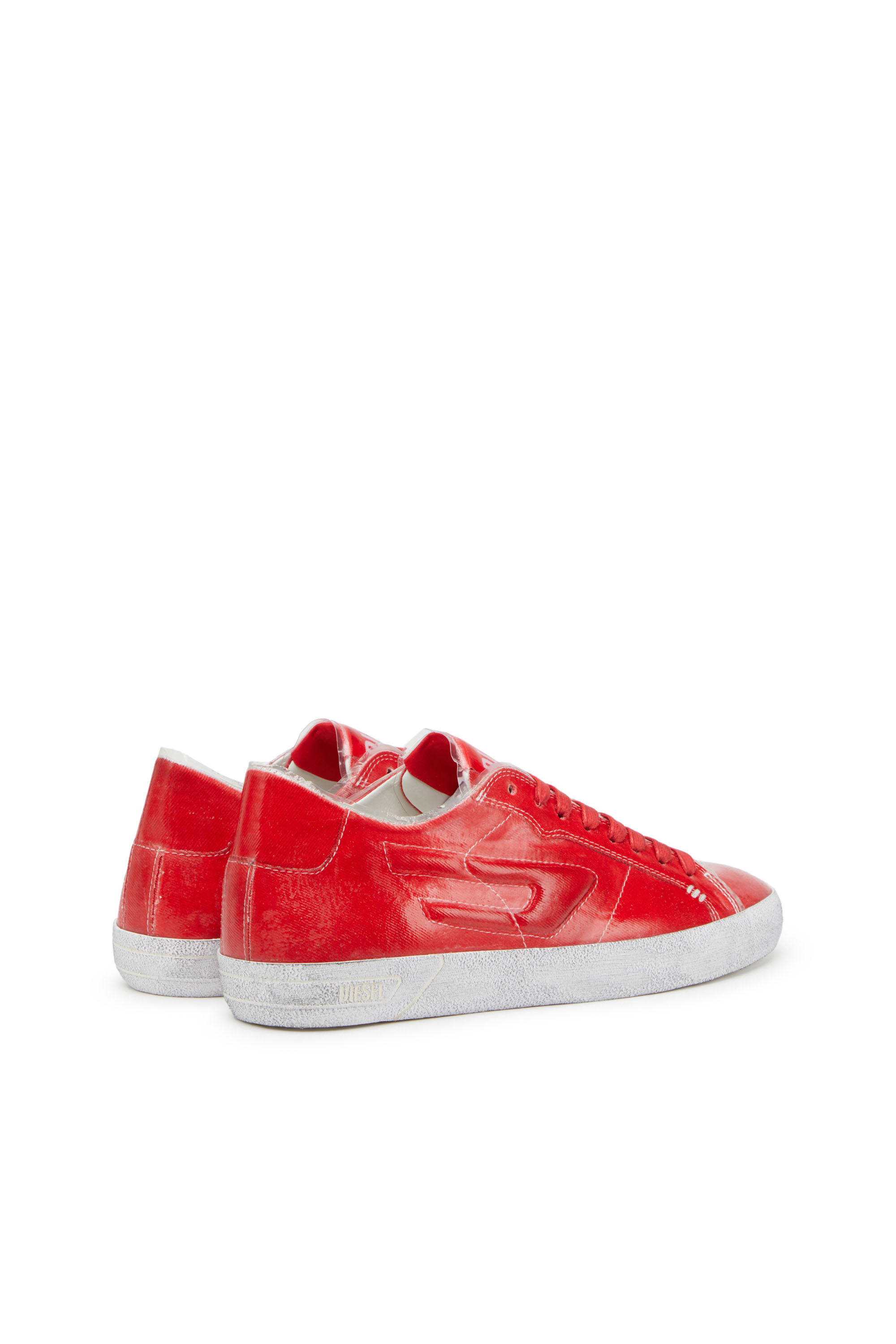 Diesel - S-LEROJI LOW W, Femme S-Leroji Low W - Sneakers en toile avec superposition en TPU in Rouge - Image 3