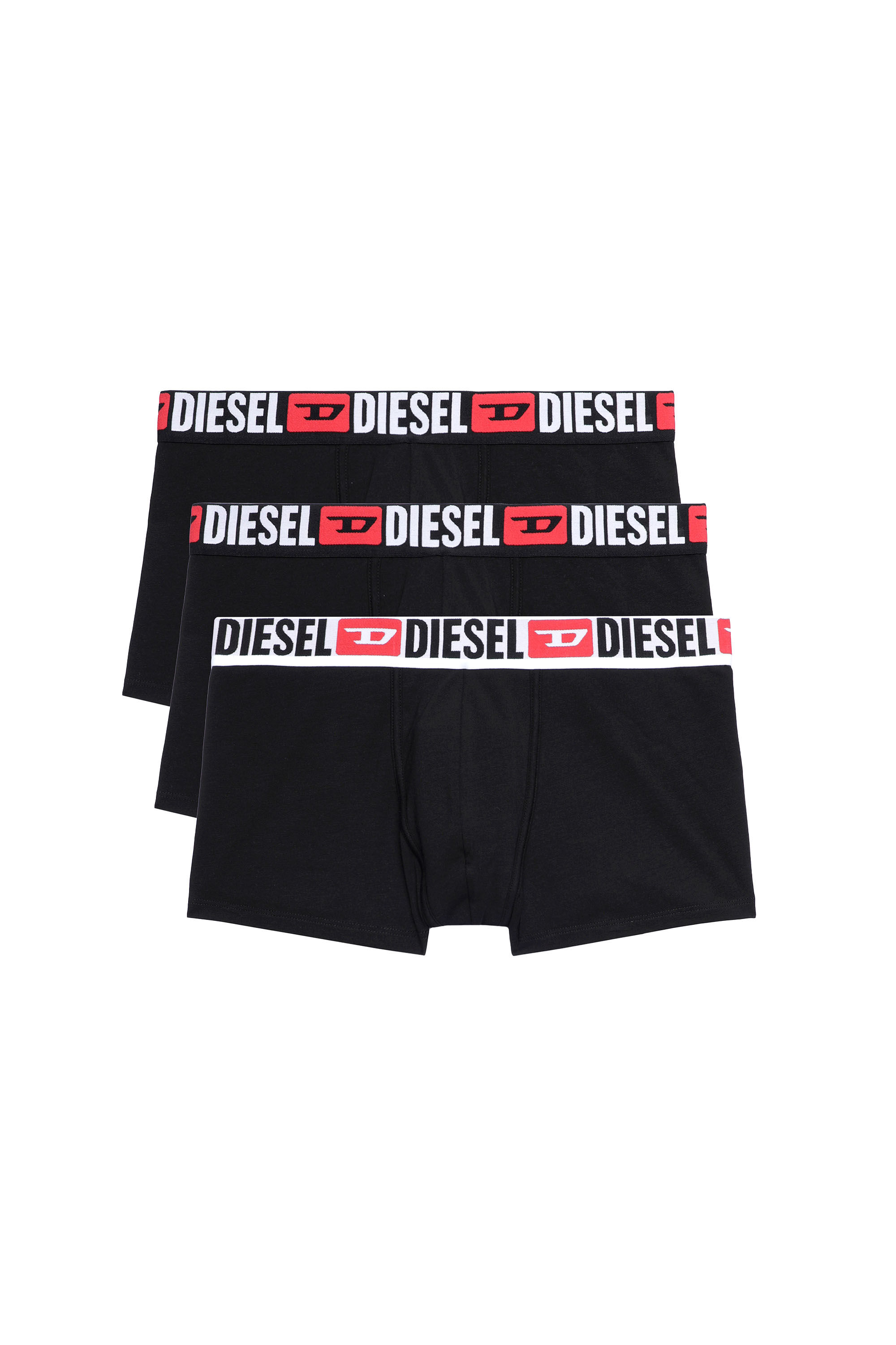 Diesel - UMBX-DAMIENTHREEPACK, Man Three-pack of all-over logo waist boxers in Black - Image 2