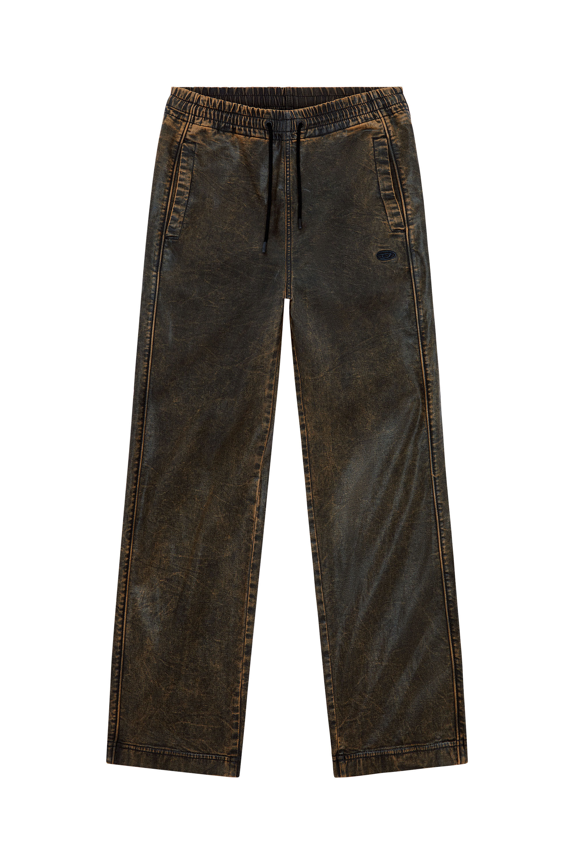 Diesel - Unisex Straight D-Martians Track Denim 068KR, Black/Brown - Image 2