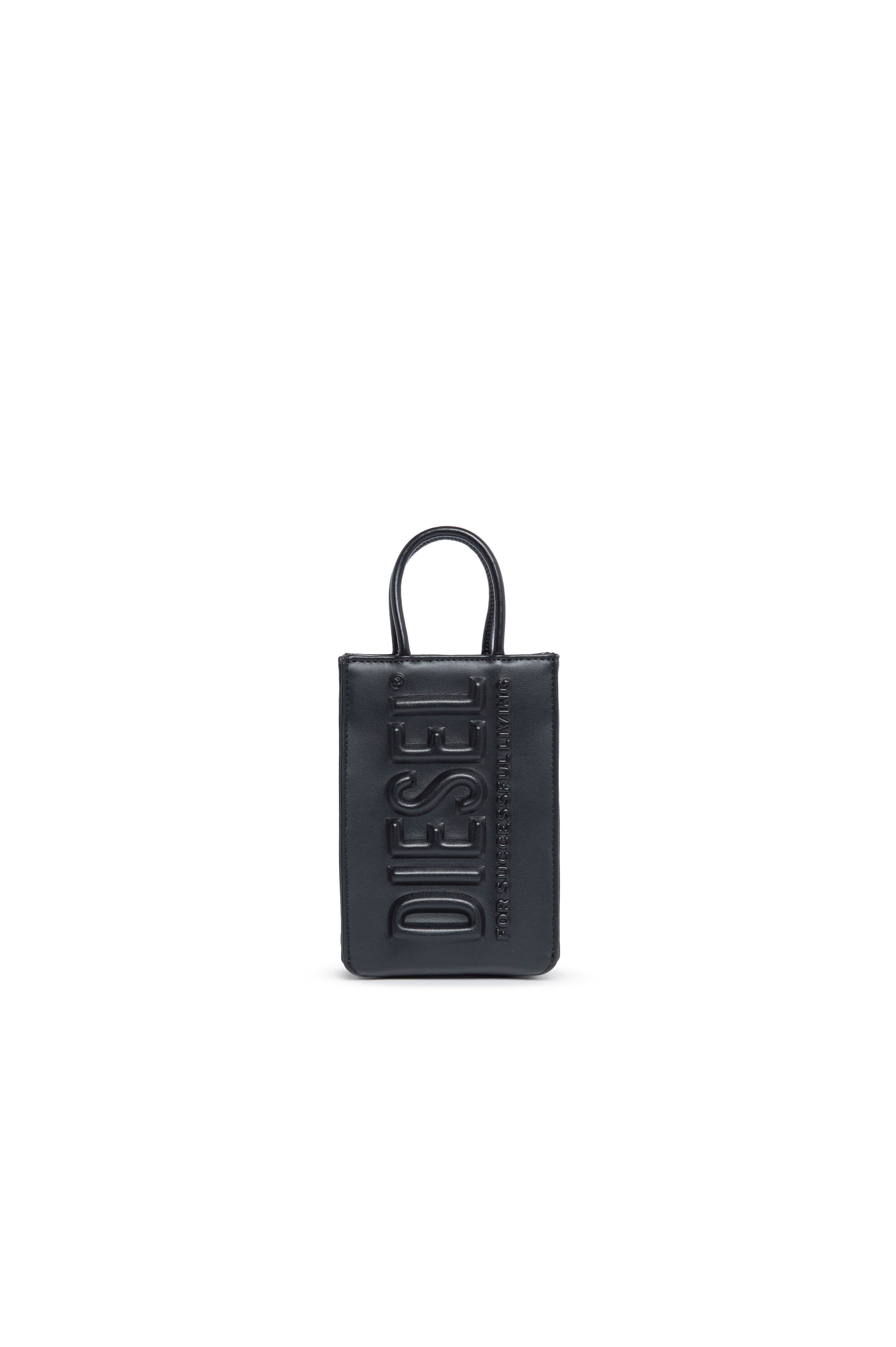 Diesel - DSL 3D SHOPPER MINI, Mini sac tote avec logo embossé Femme in Noir - 1