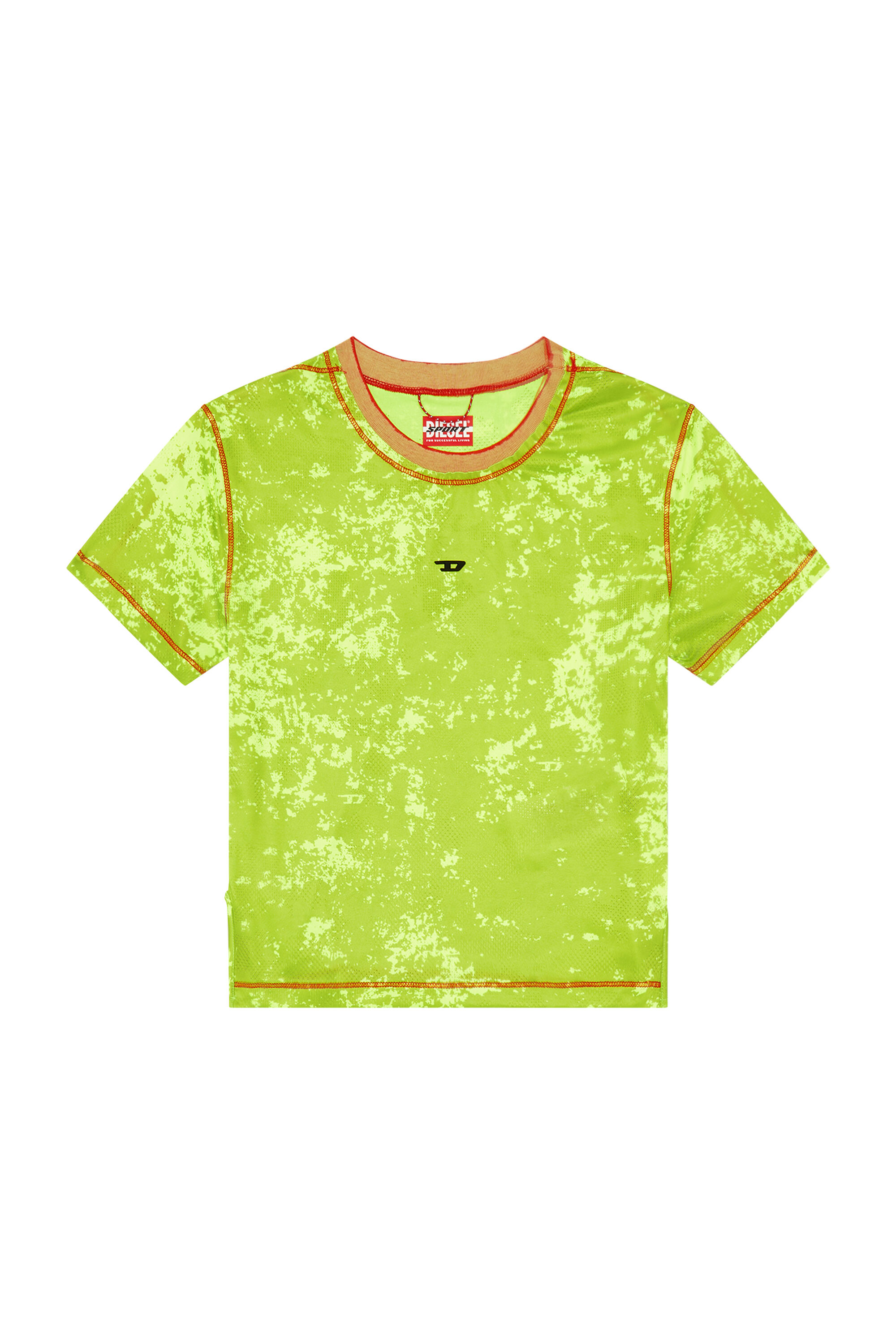 Diesel - AWTEE-NORAH-WT13, Femme T-shirt cropped avec imprimé nuage in Vert - Image 2