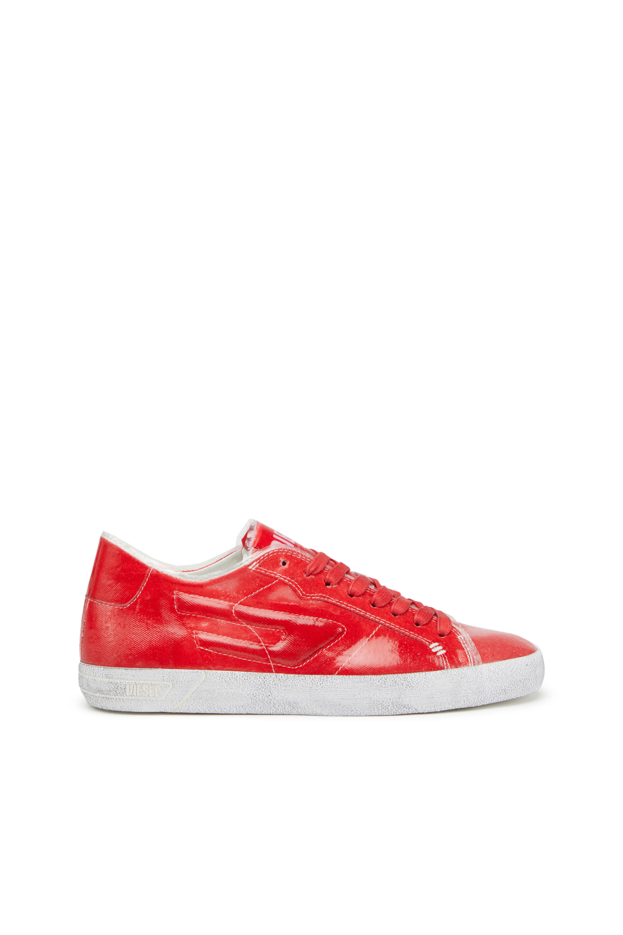 Diesel - S-LEROJI LOW W, Femme S-Leroji Low W - Sneakers en toile avec superposition en TPU in Rouge - Image 1