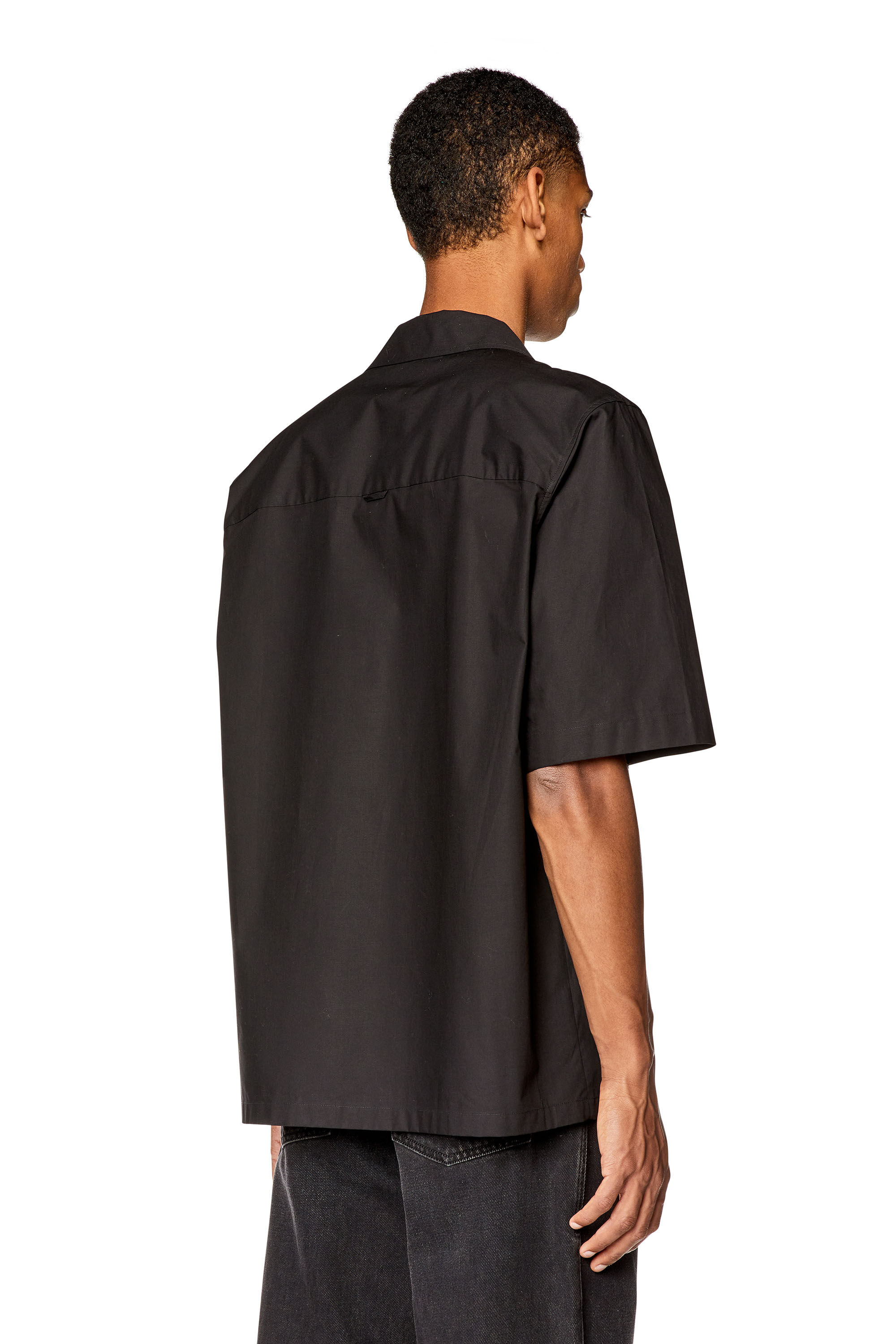 Diesel - S-MAC-22-B, Man Bowling shirt with embroidered logo in Black - Image 4