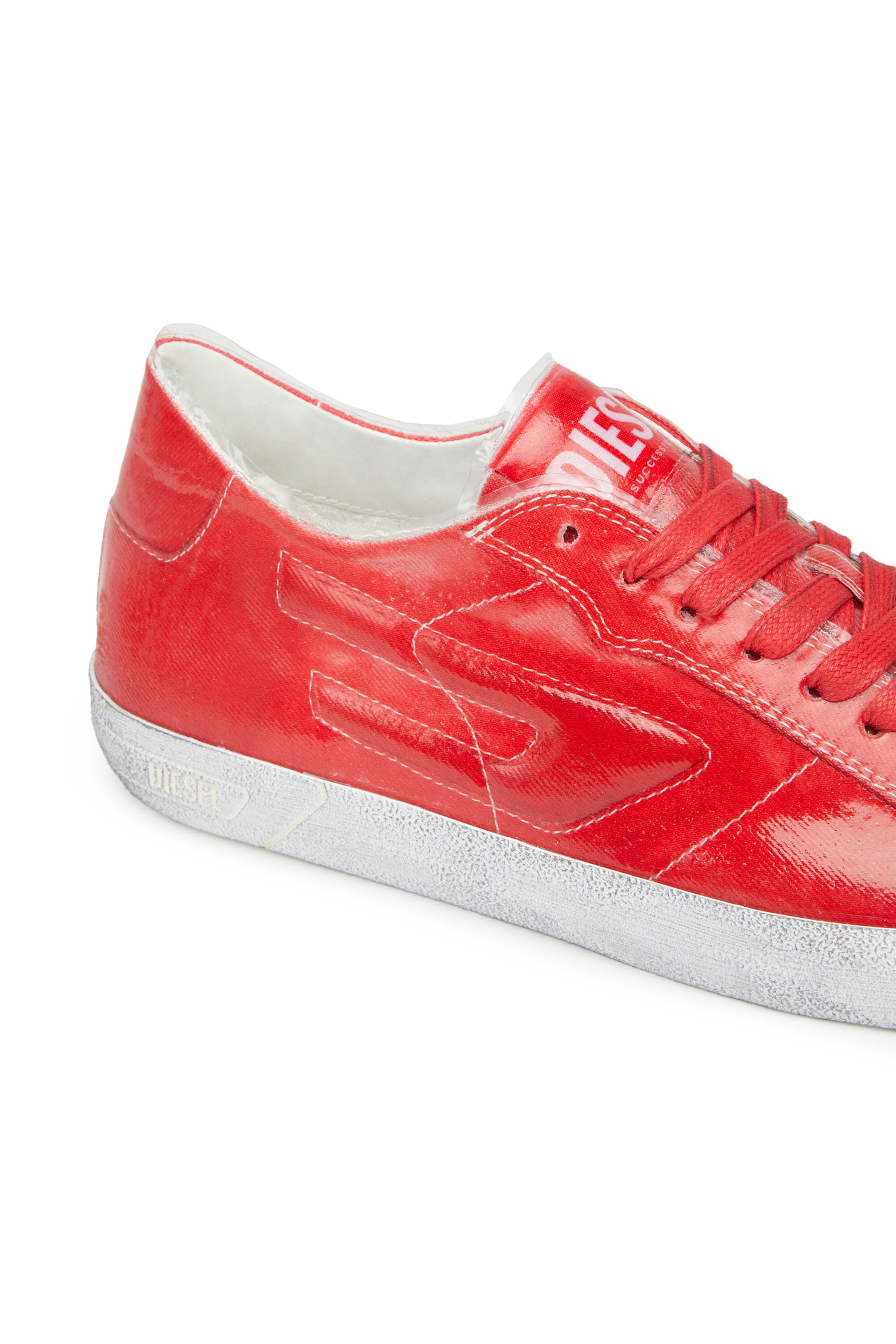 Diesel - S-LEROJI LOW W, Femme S-Leroji Low W - Sneakers en toile avec superposition en TPU in Rouge - Image 6