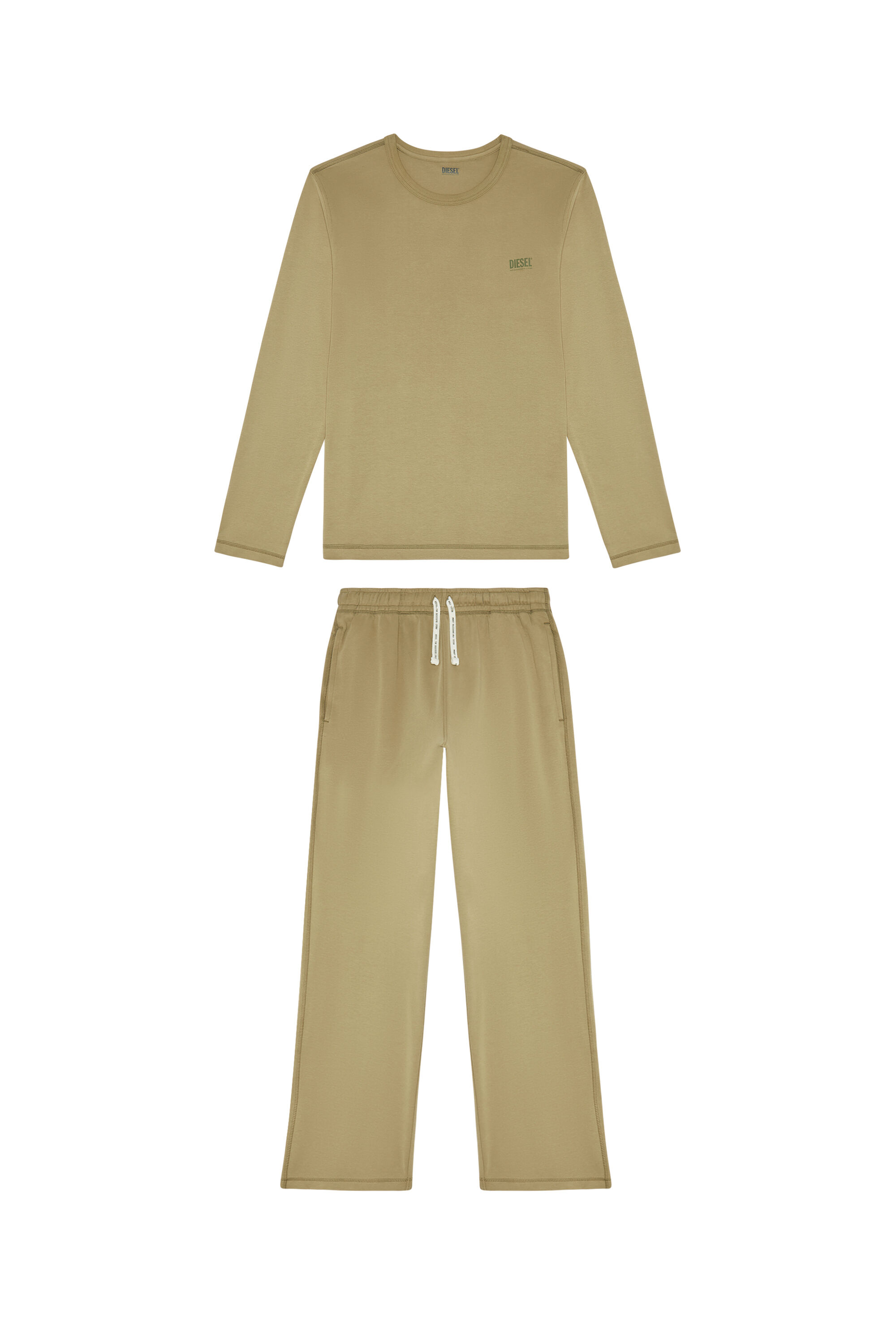 Diesel - UMSET-ARAMIS, Man Pyjamas with logo drawstring in Beige - Image 2