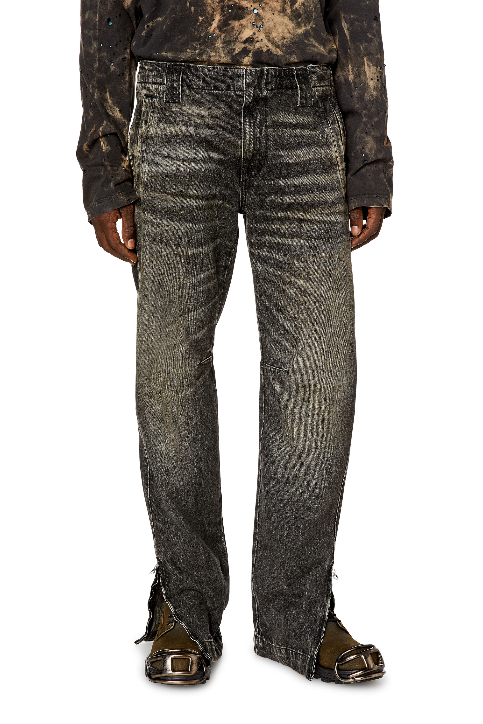 Diesel - Man Straight Jeans D-Gene 0GHAA, Black/Dark grey - Image 2