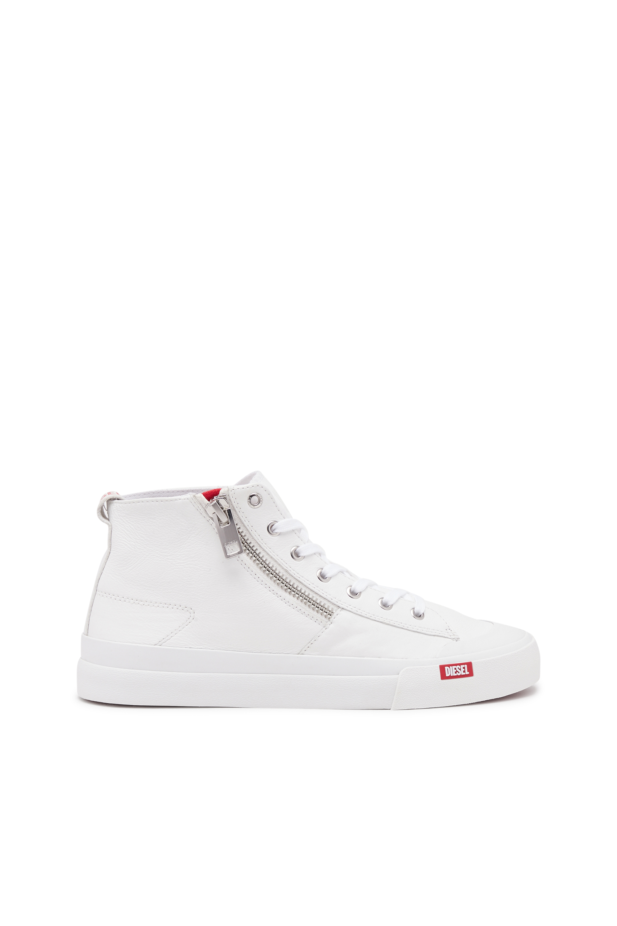 Diesel - S-ATHOS ZIP, Man's S-Athos Zip-High-top sneakers in premium leather in White - 1