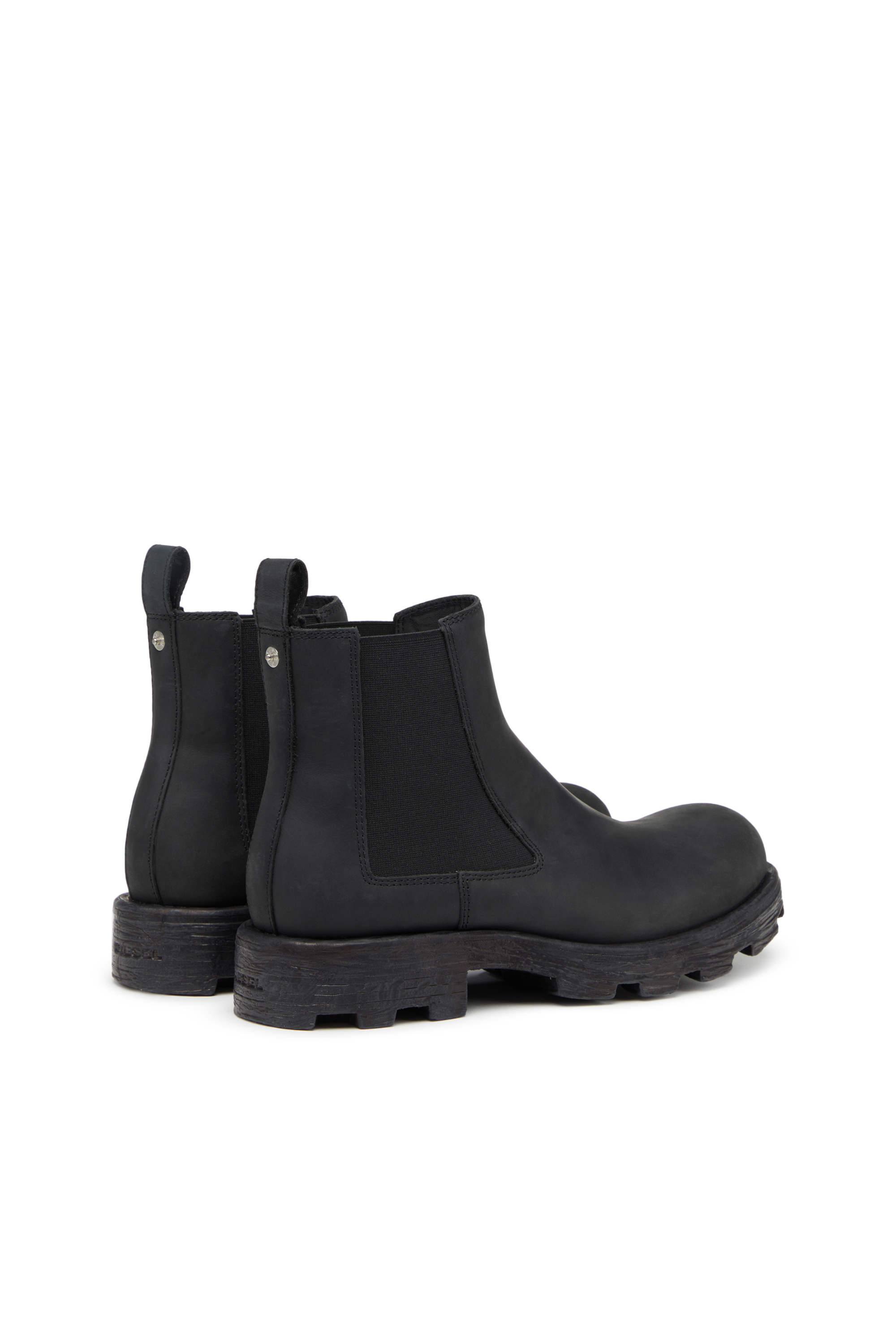 Diesel - D-HAMMER LCH, Man's D-Hammer LCH - Chelsea boots in waxed nubuck leather in Black - 3