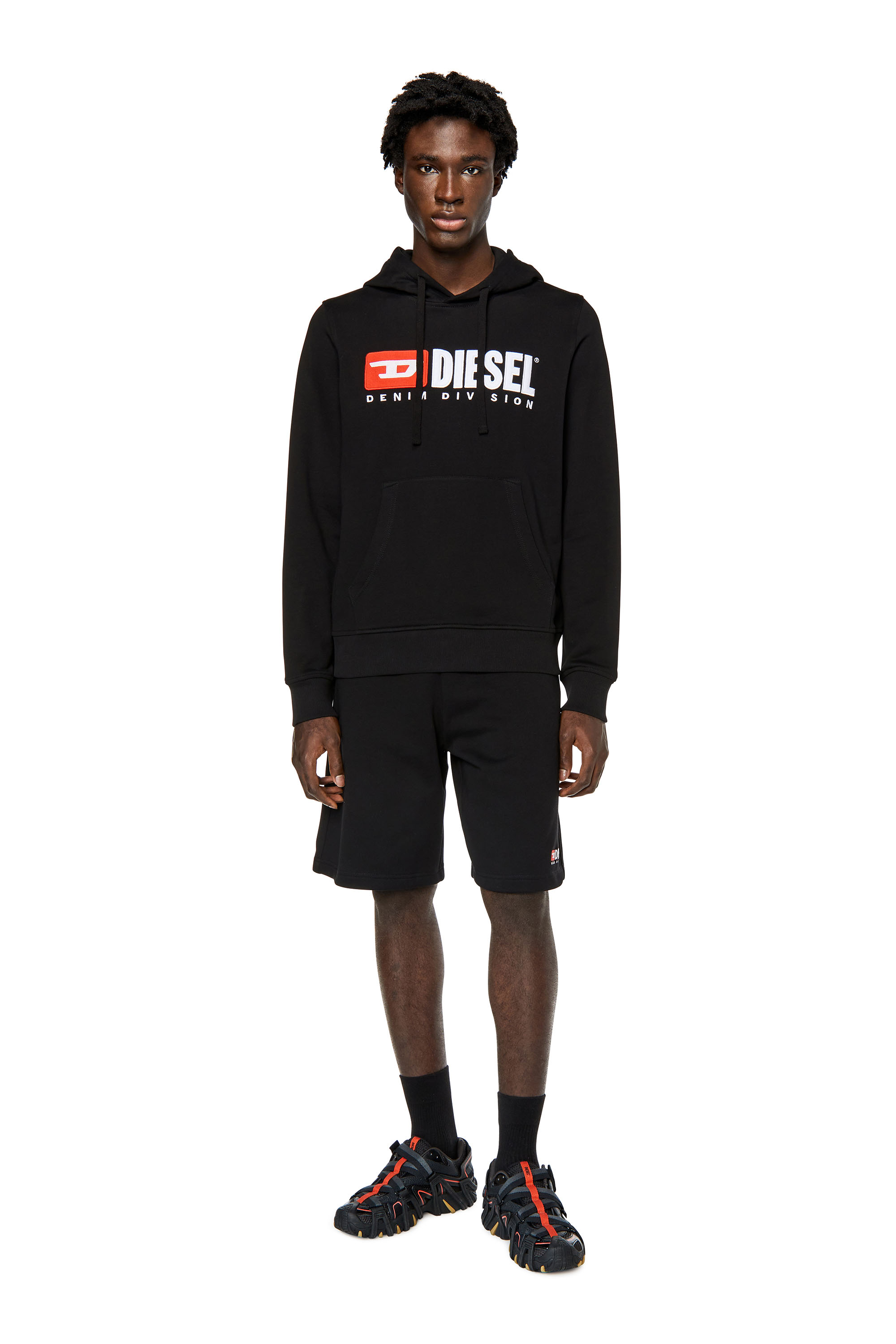 Diesel - P-CROWN-DIV, Man Sweat shorts with embroidered logo in Black - Image 2