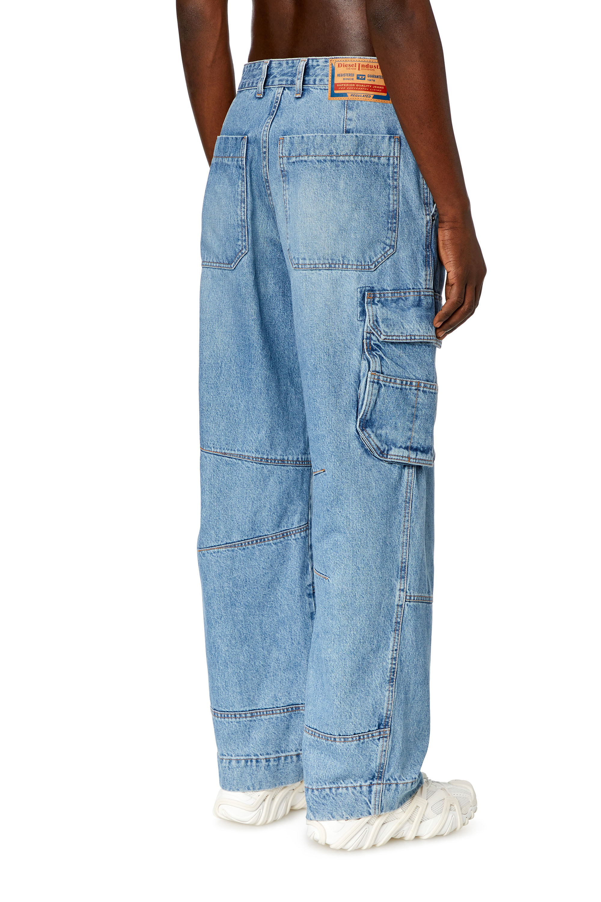 Diesel - Man Straight Jeans D-Fish 0KIAH, Light Blue - Image 3