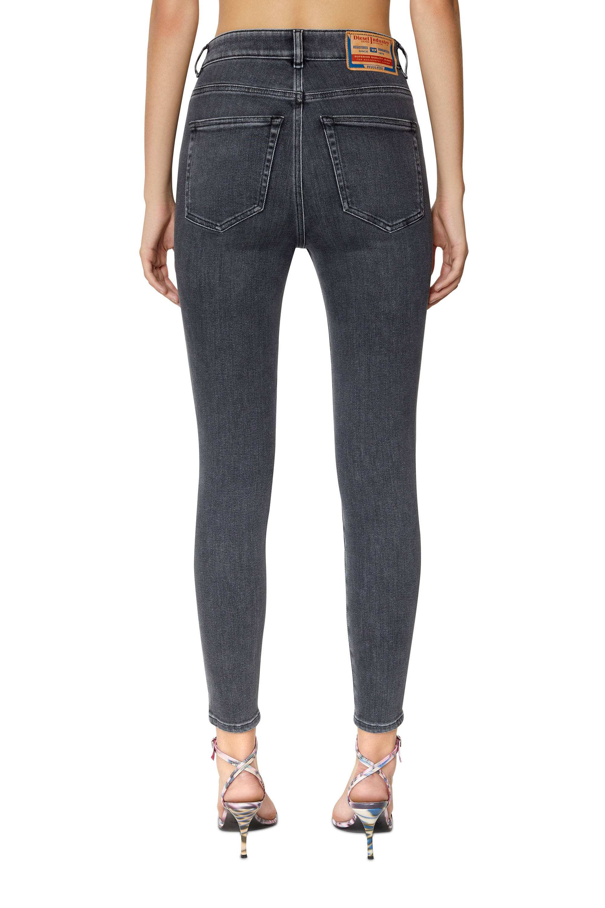 Diesel - Woman Super skinny Jeans 1984 Slandy-High 09D61, Black/Dark grey - Image 4