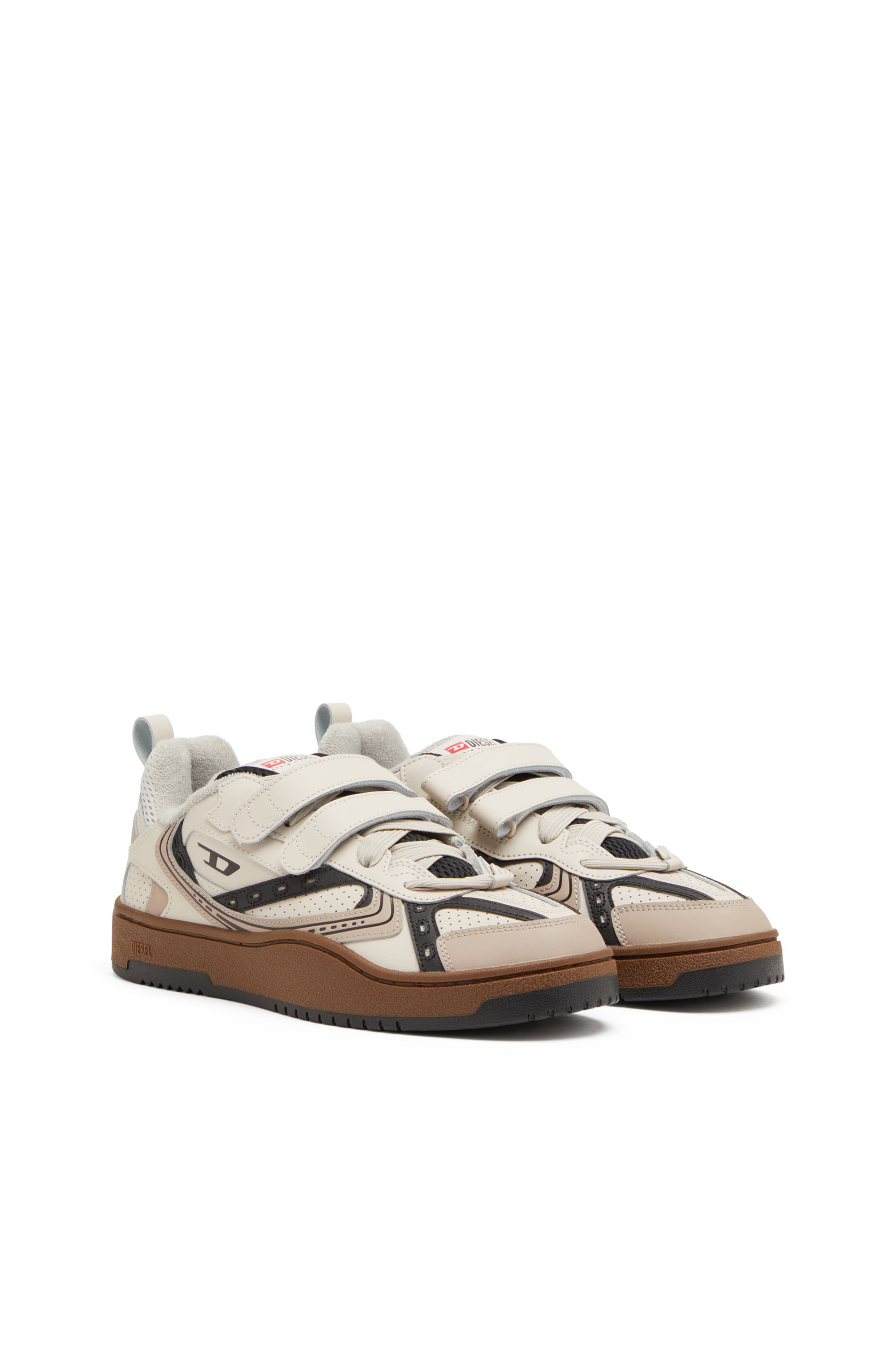 Diesel - S-UKIYO SKT, Man's S-Ukiyo-Leather sneaker with straps in Beige/Pink - 2