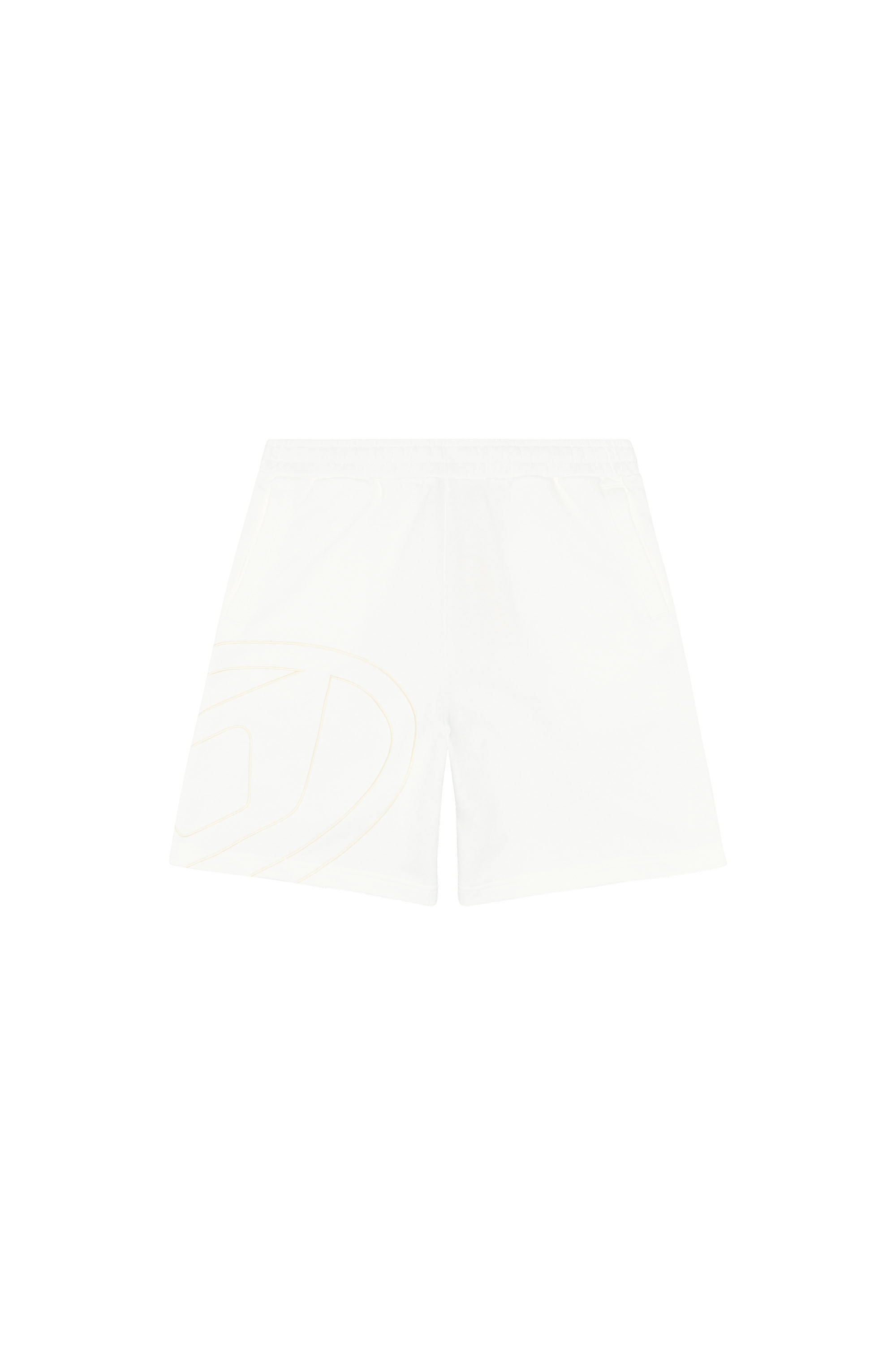 Diesel - P-CROW-MEGOVAL, Man Sweat shorts with maxi D logo in White - Image 3